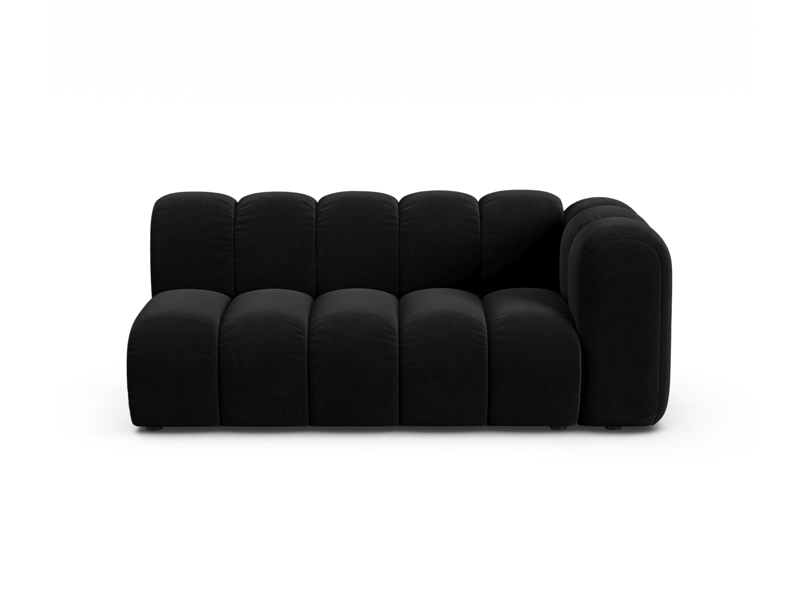 Velvet Right Modular Sofa, "Lupine", 3 Seats, 175x95x70