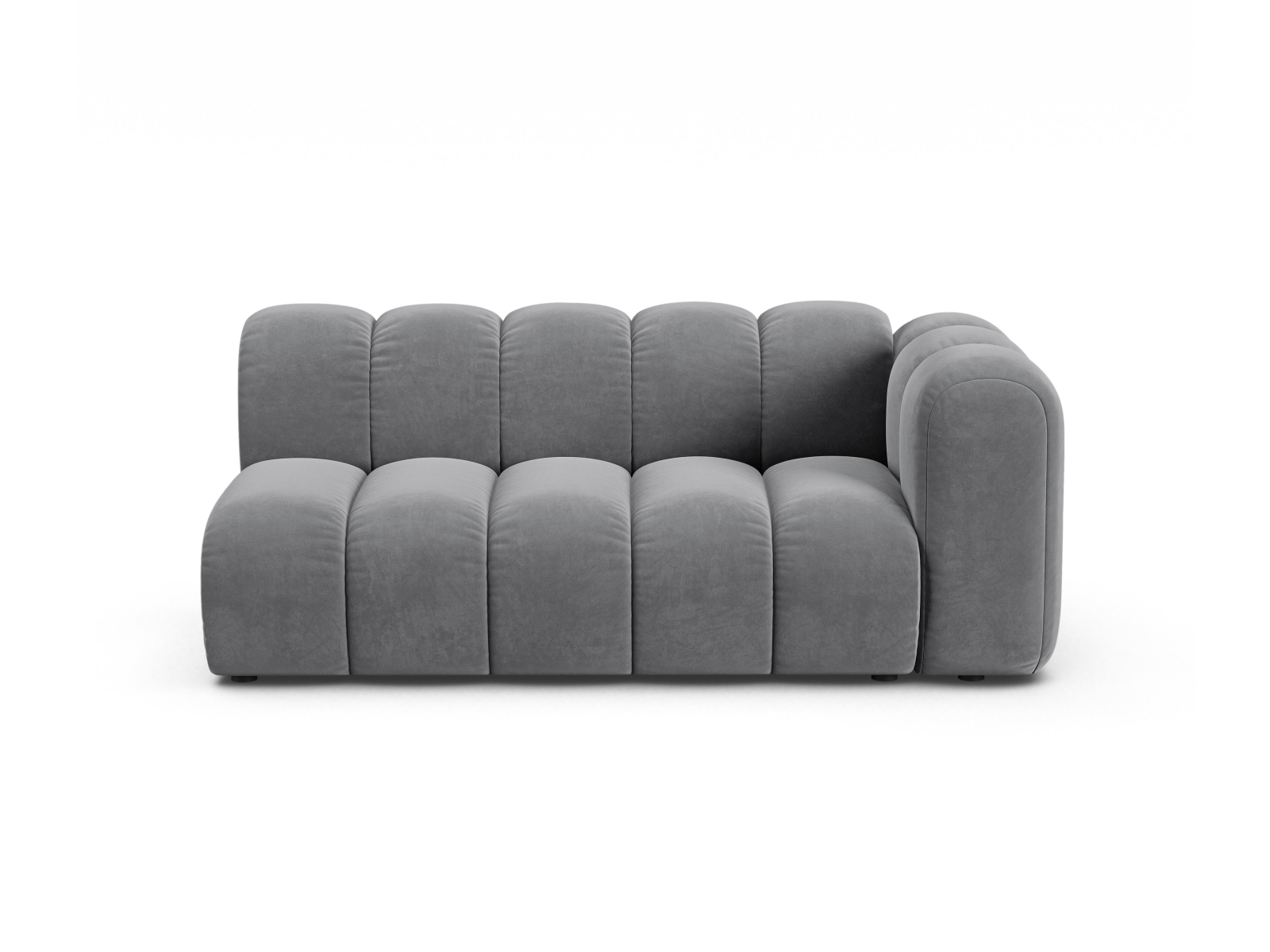 Velvet Right Modular Sofa, "Lupine", 3 Seats, 175x95x70