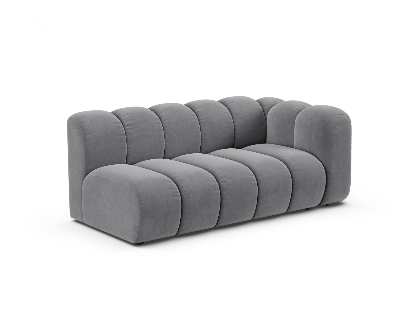 Velvet Right Modular Sofa, "Lupine", 3 Seats, 175x95x70