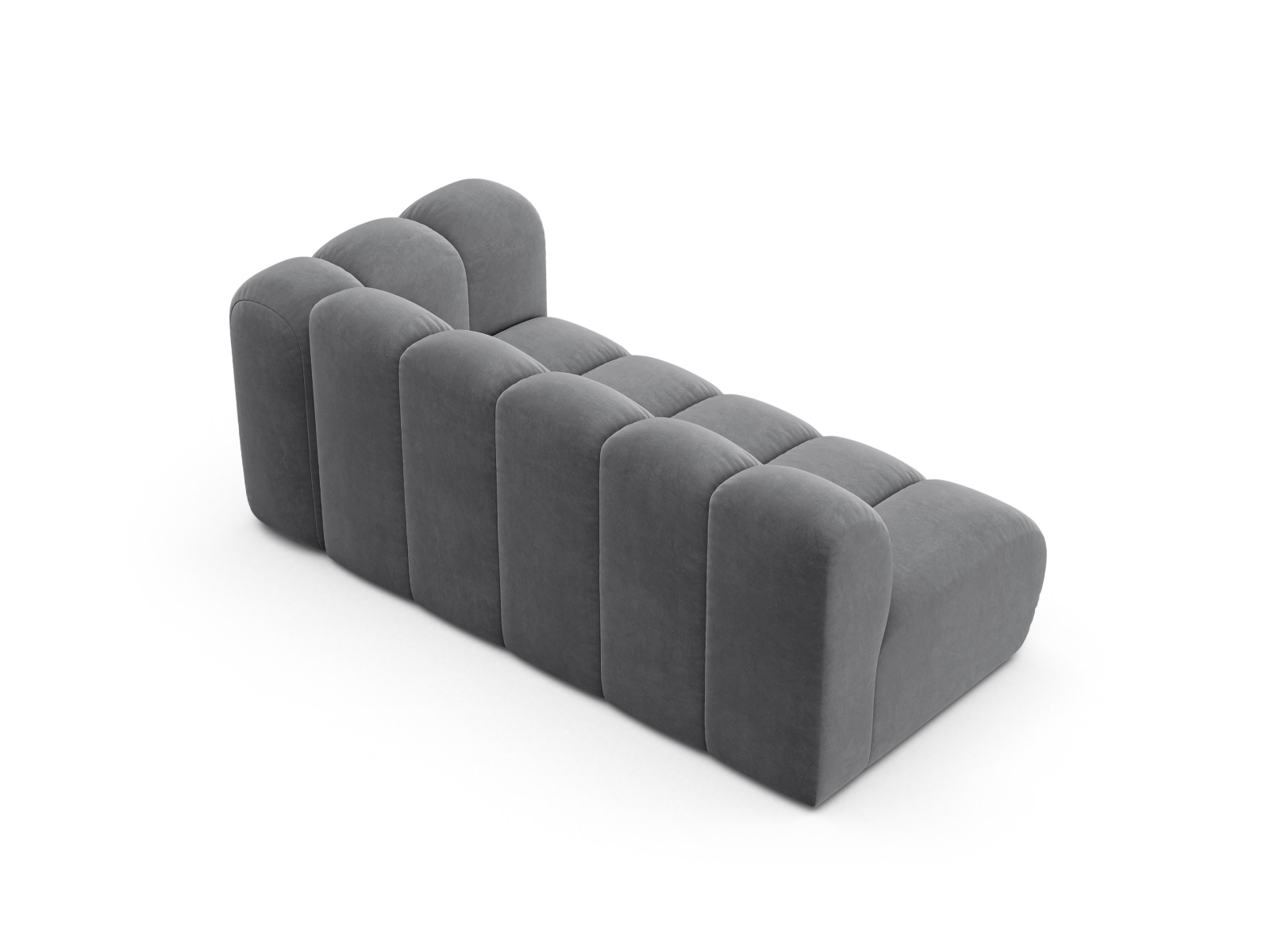 Velvet Right Modular Sofa, "Lupine", 3 Seats, 175x95x70