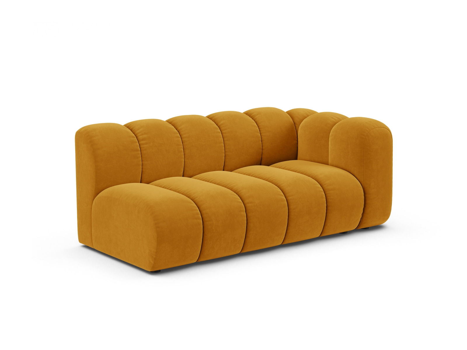 Velvet Right Modular Sofa, "Lupine", 3 Seats, 175x95x70