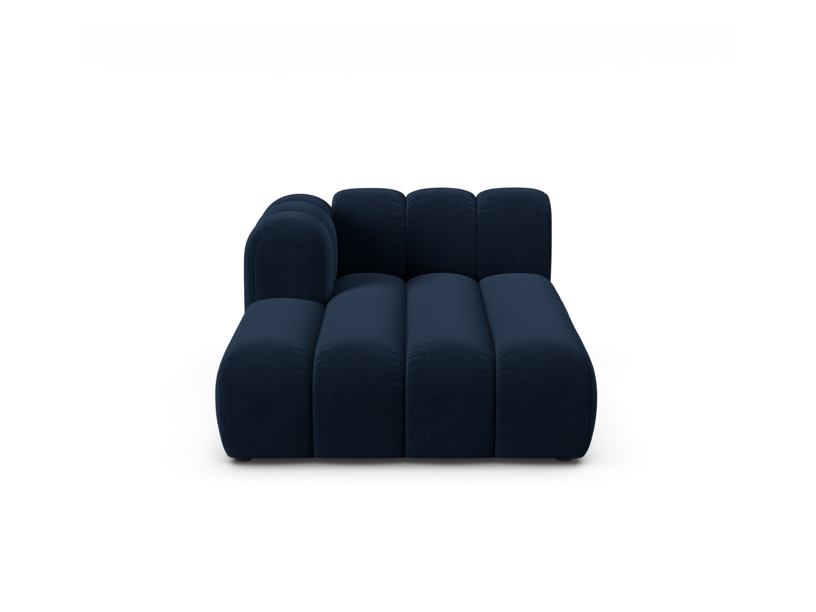 Velvet Chaise Longue Left, "Lupine", 2 Seats, 117x177x70