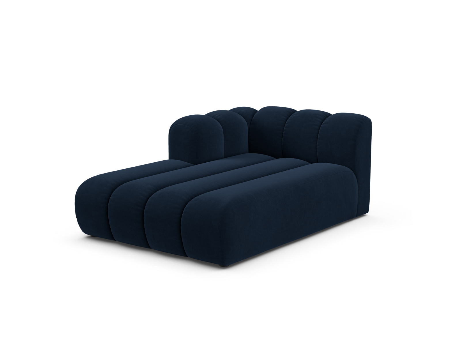 Velvet Chaise Longue Left, "Lupine", 2 Seats, 117x177x70