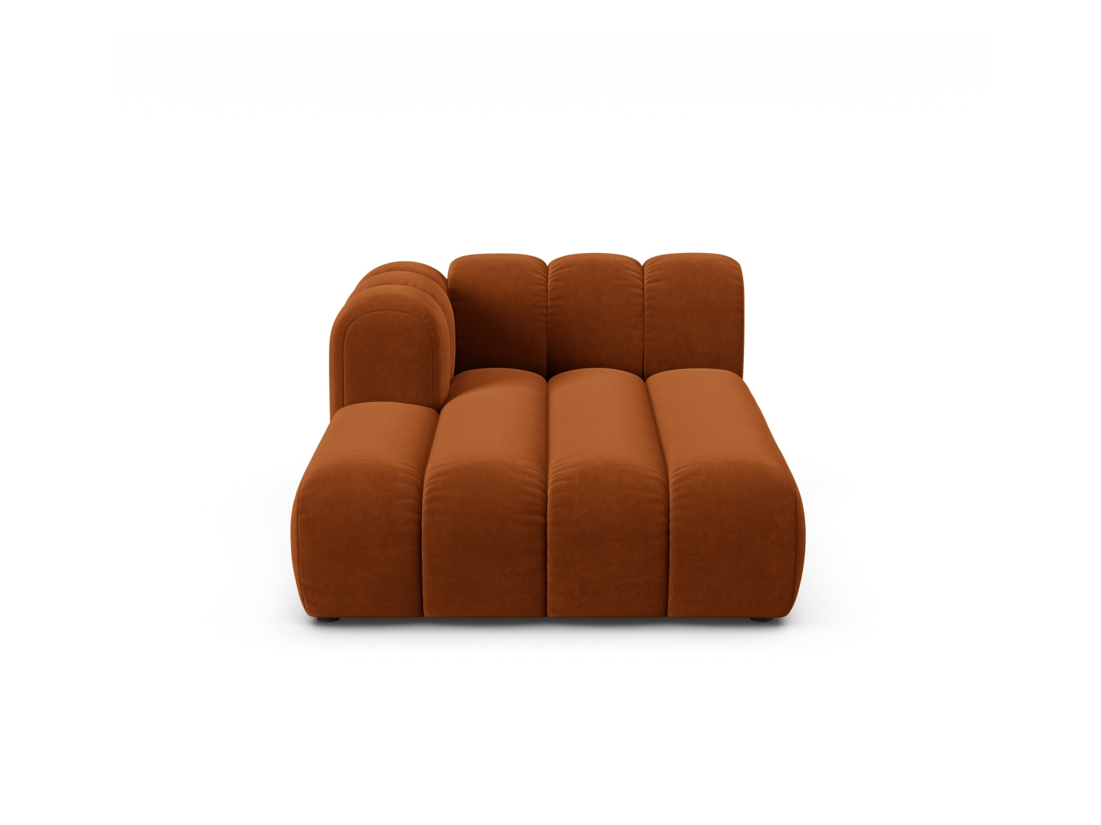 Velvet Chaise Longue Left, "Lupine", 2 Seats, 117x177x70