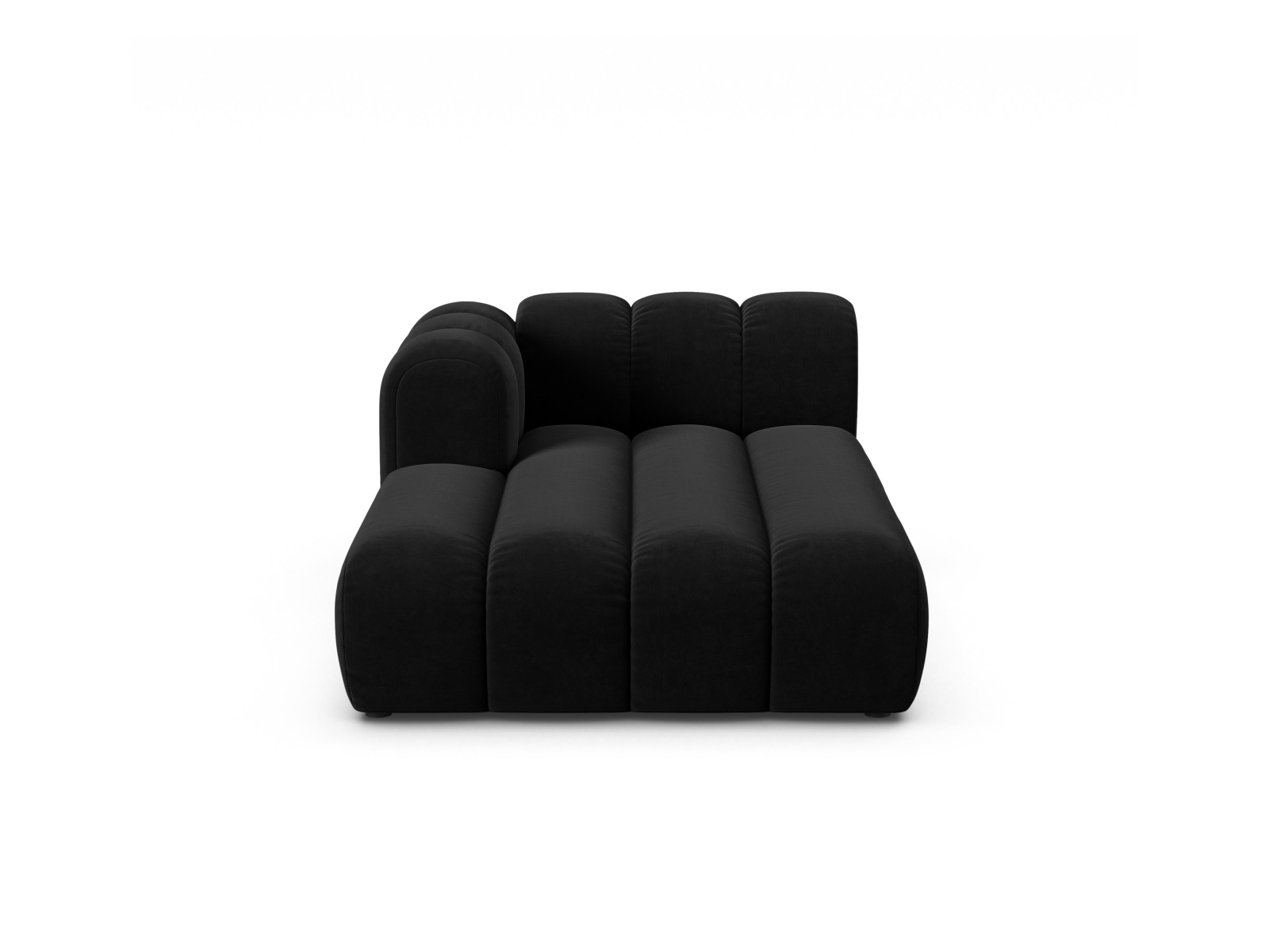 Velvet Chaise Longue Left, "Lupine", 2 Seats, 117x177x70