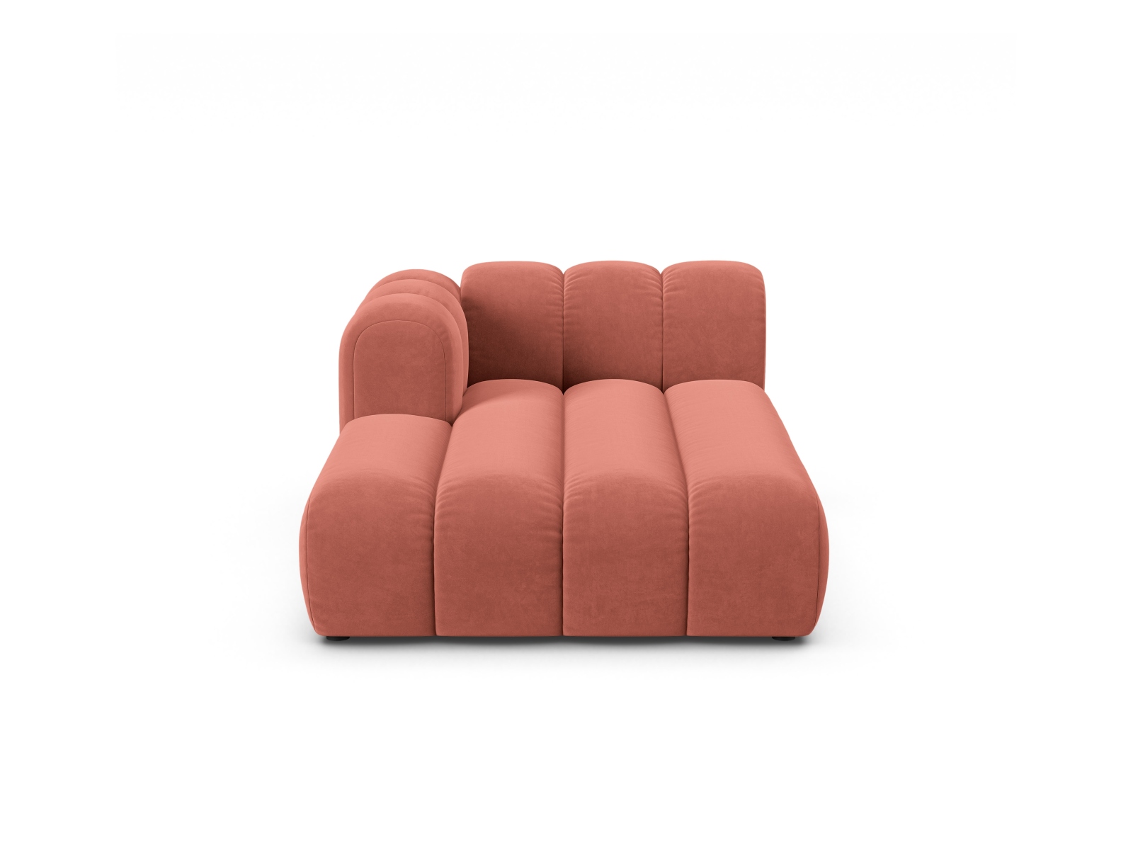 Velvet Chaise Longue Left, "Lupine", 2 Seats, 117x177x70