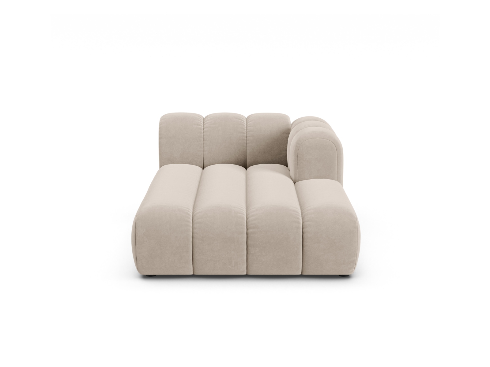 Velvet Chaise Longue Right, "Lupine", 2 Seats, 117x177x70