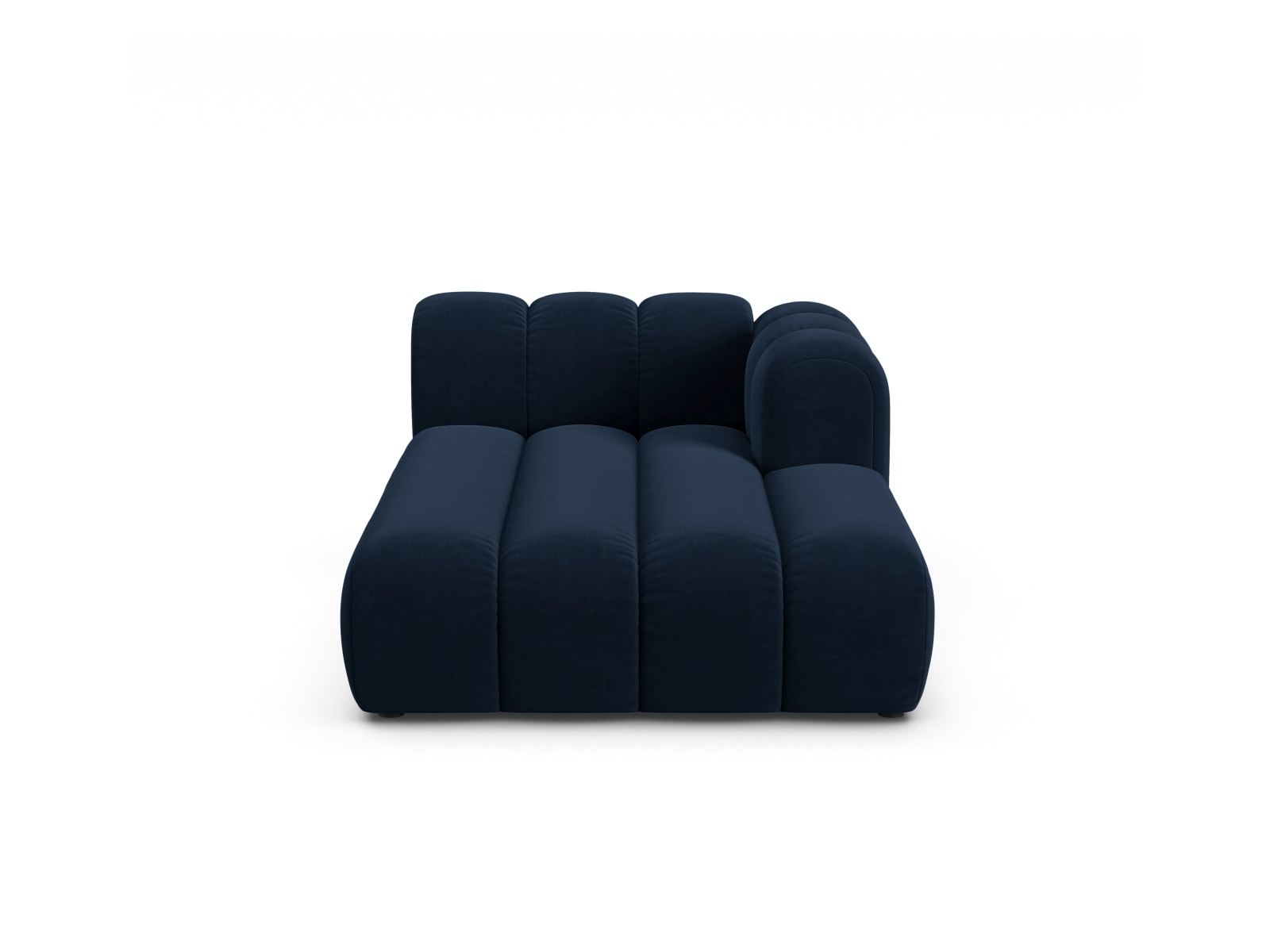 Velvet Chaise Longue Right, "Lupine", 2 Seats, 117x177x70