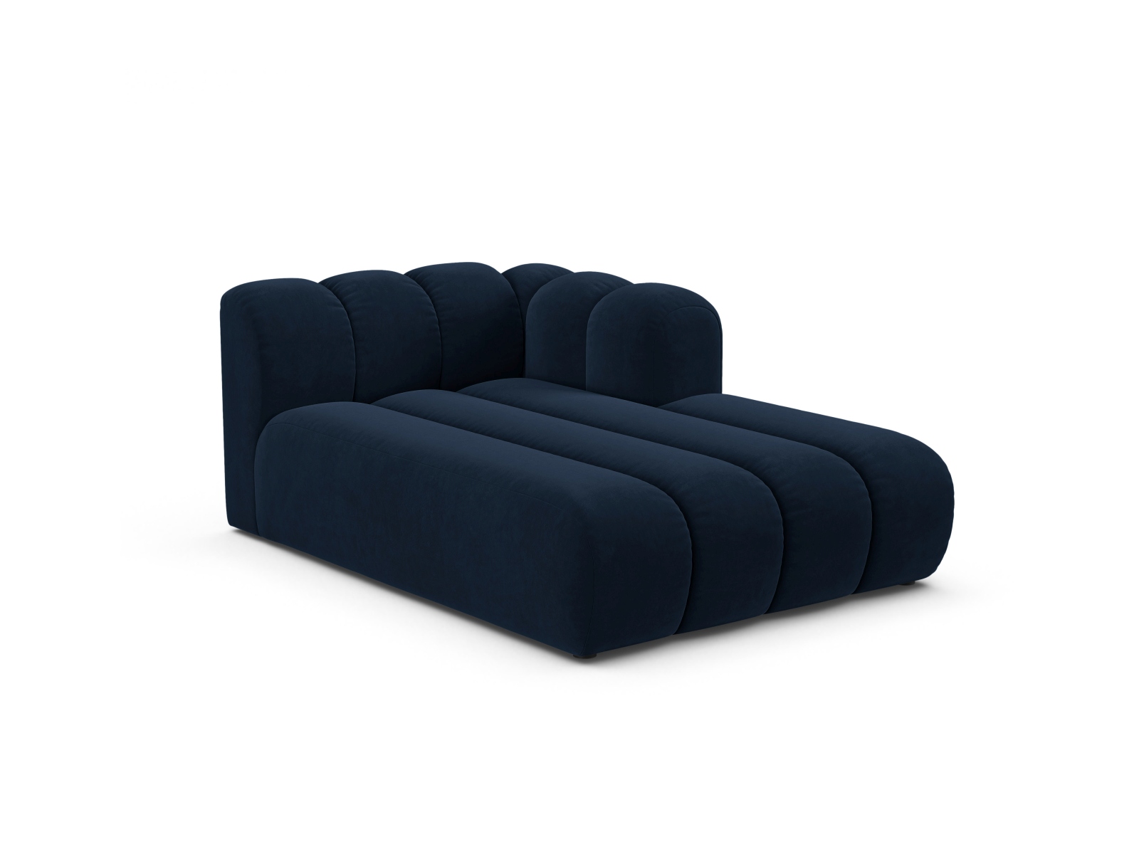 Velvet Chaise Longue Right, "Lupine", 2 Seats, 117x177x70