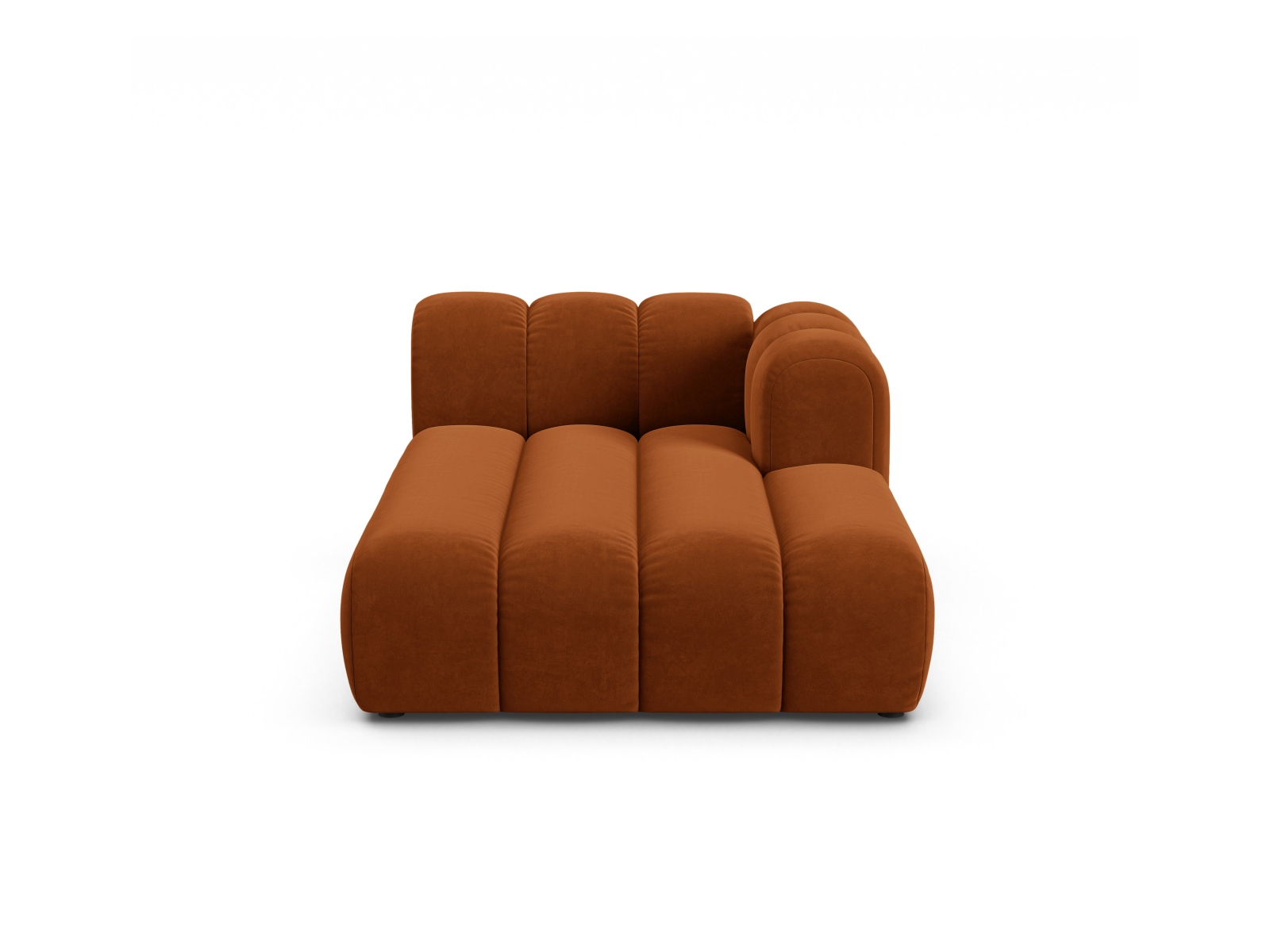 Velvet Chaise Longue Right, "Lupine", 2 Seats, 117x177x70