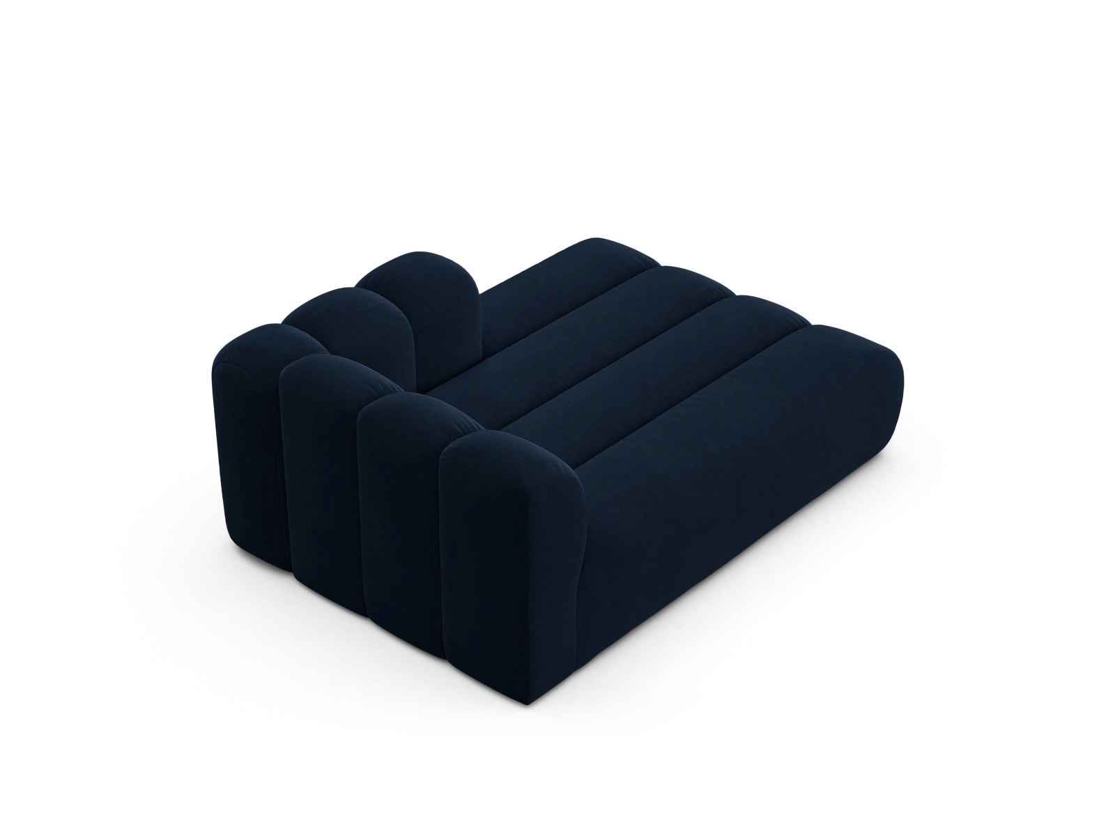 Velvet Chaise Longue Right, "Lupine", 2 Seats, 117x177x70