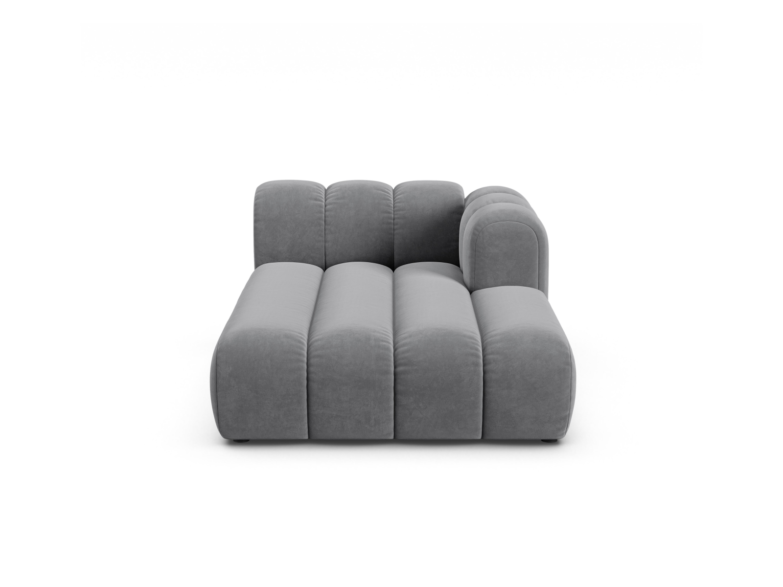 Velvet Chaise Longue Right, "Lupine", 2 Seats, 117x177x70