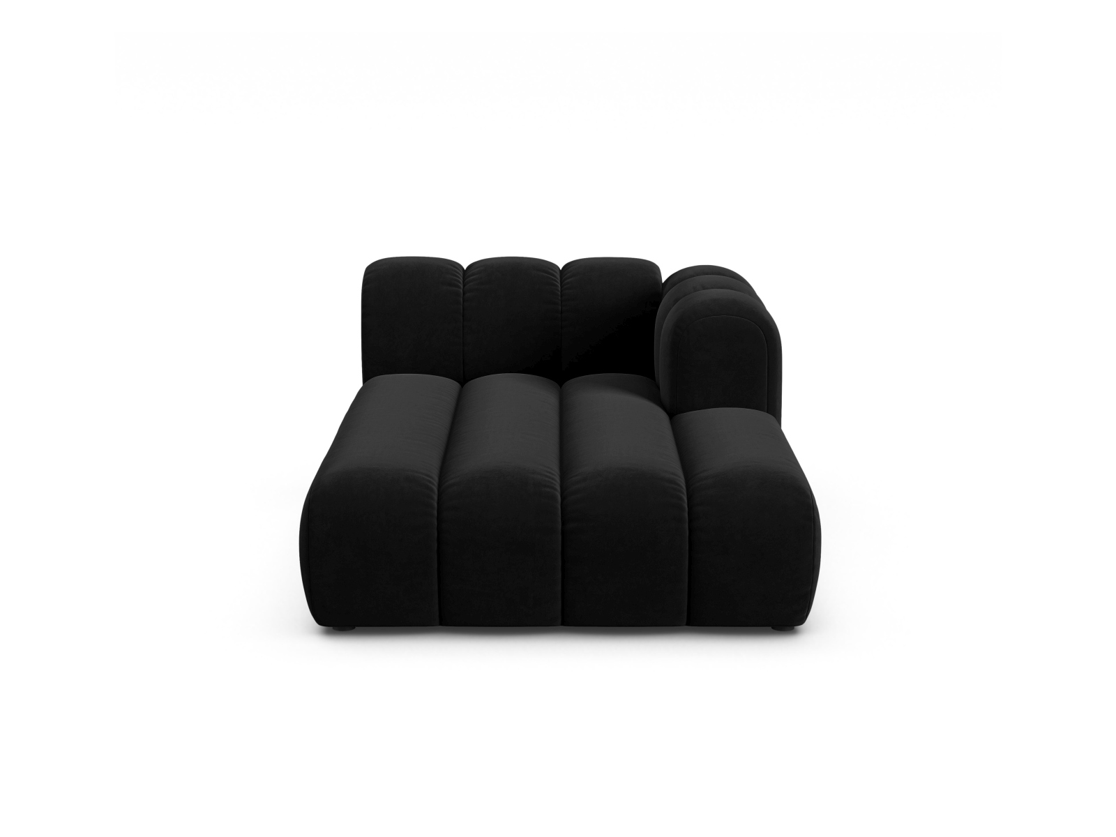 Velvet Chaise Longue Right, "Lupine", 2 Seats, 117x177x70