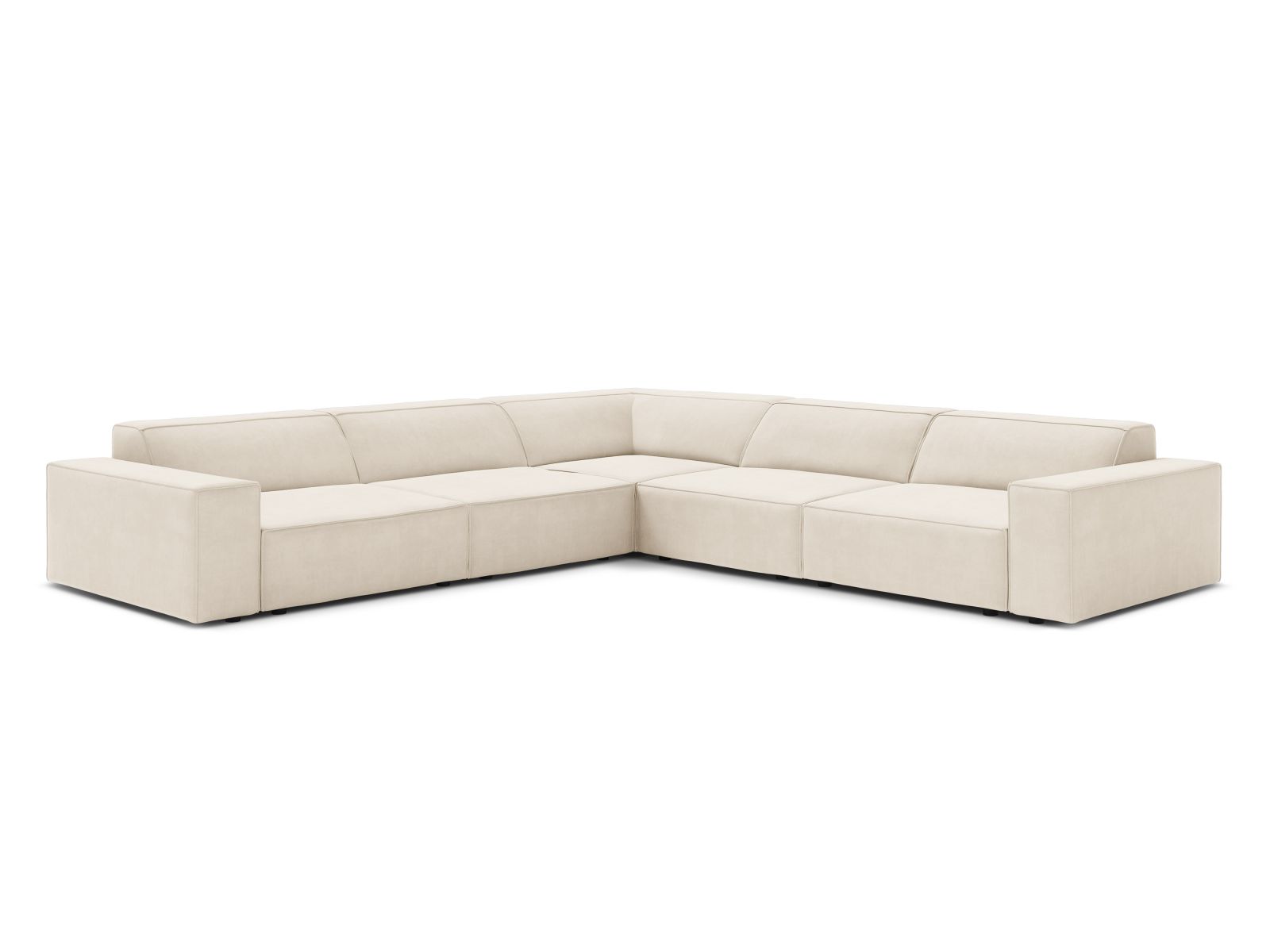 Velvet Symmetrical Corner Sofa, "Jodie", 6 Seats, 283x283x77