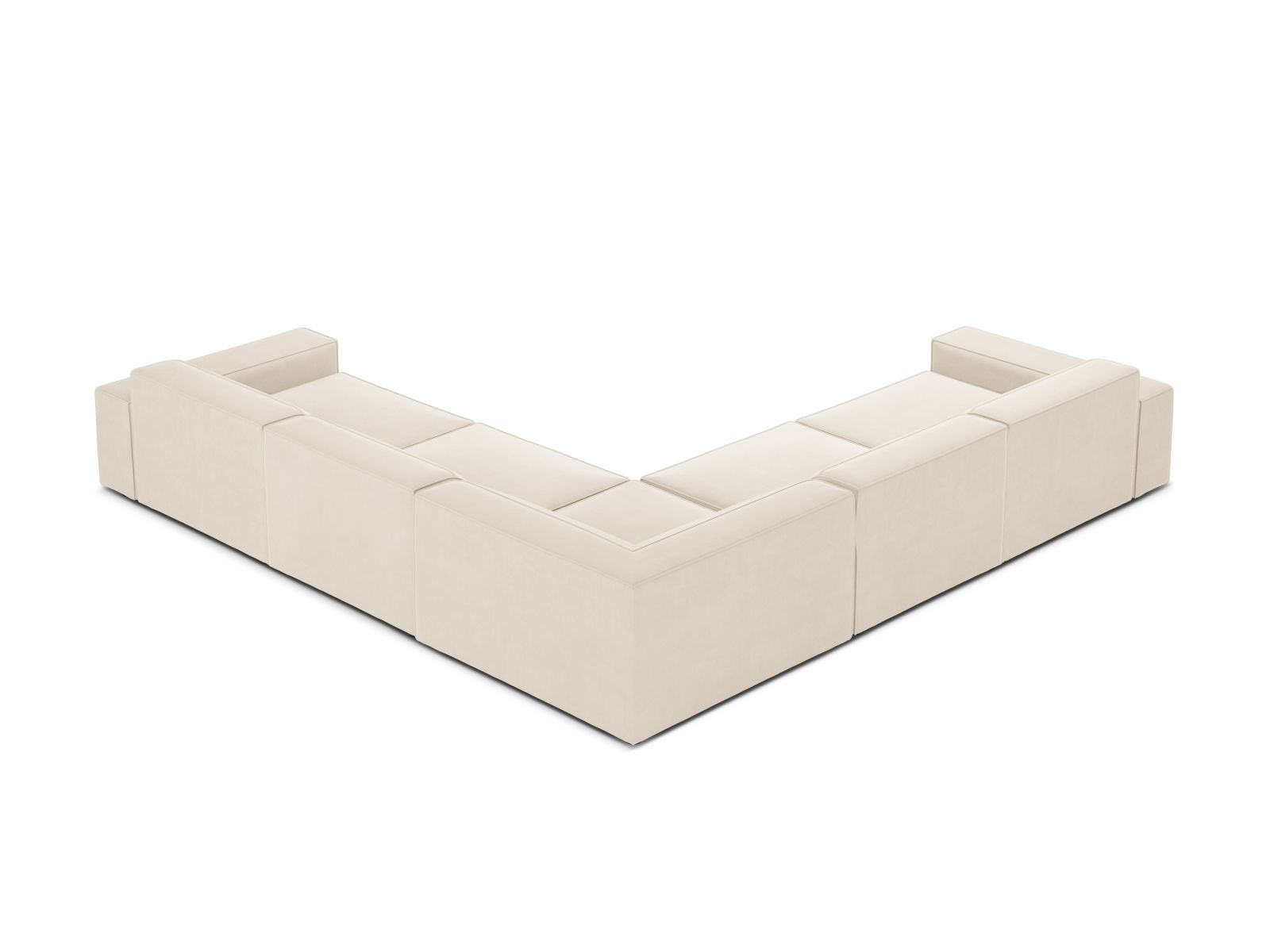 Velvet Symmetrical Corner Sofa, "Jodie", 6 Seats, 283x283x77
