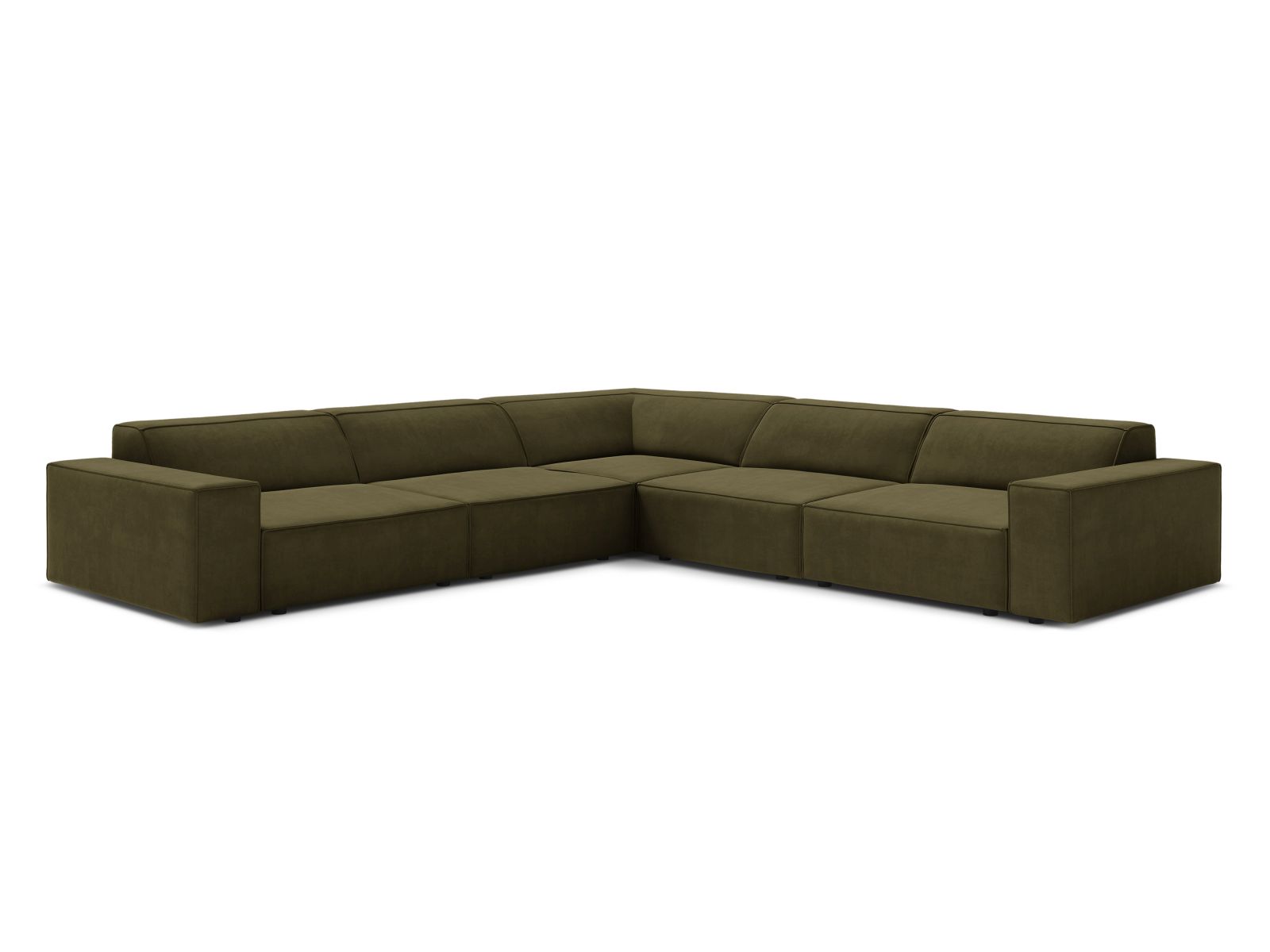 Velvet Symmetrical Corner Sofa, "Jodie", 6 Seats, 283x283x77
