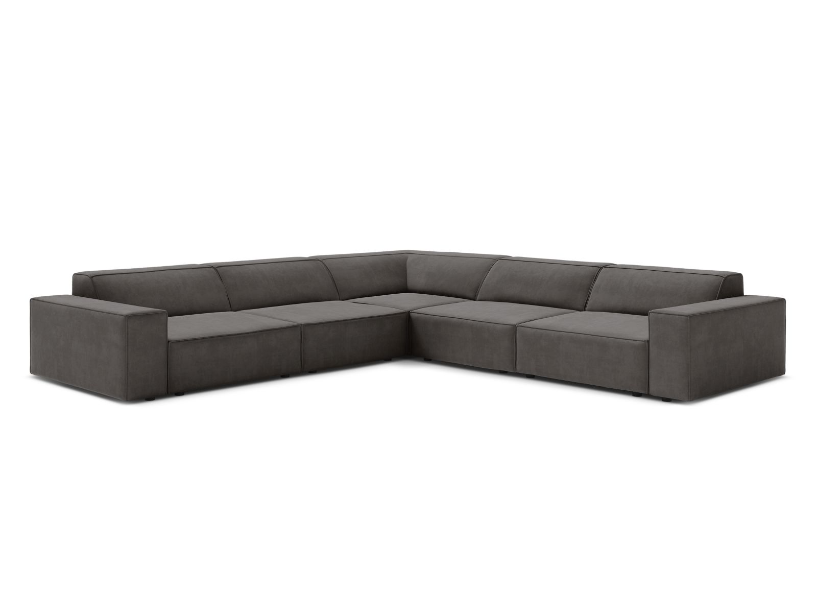 Velvet Symmetrical Corner Sofa, "Jodie", 6 Seats, 283x283x77