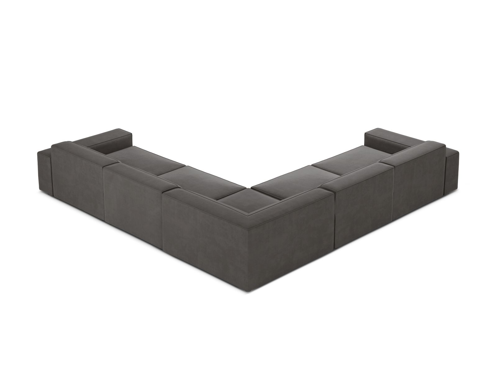 Velvet Symmetrical Corner Sofa, "Jodie", 6 Seats, 283x283x77