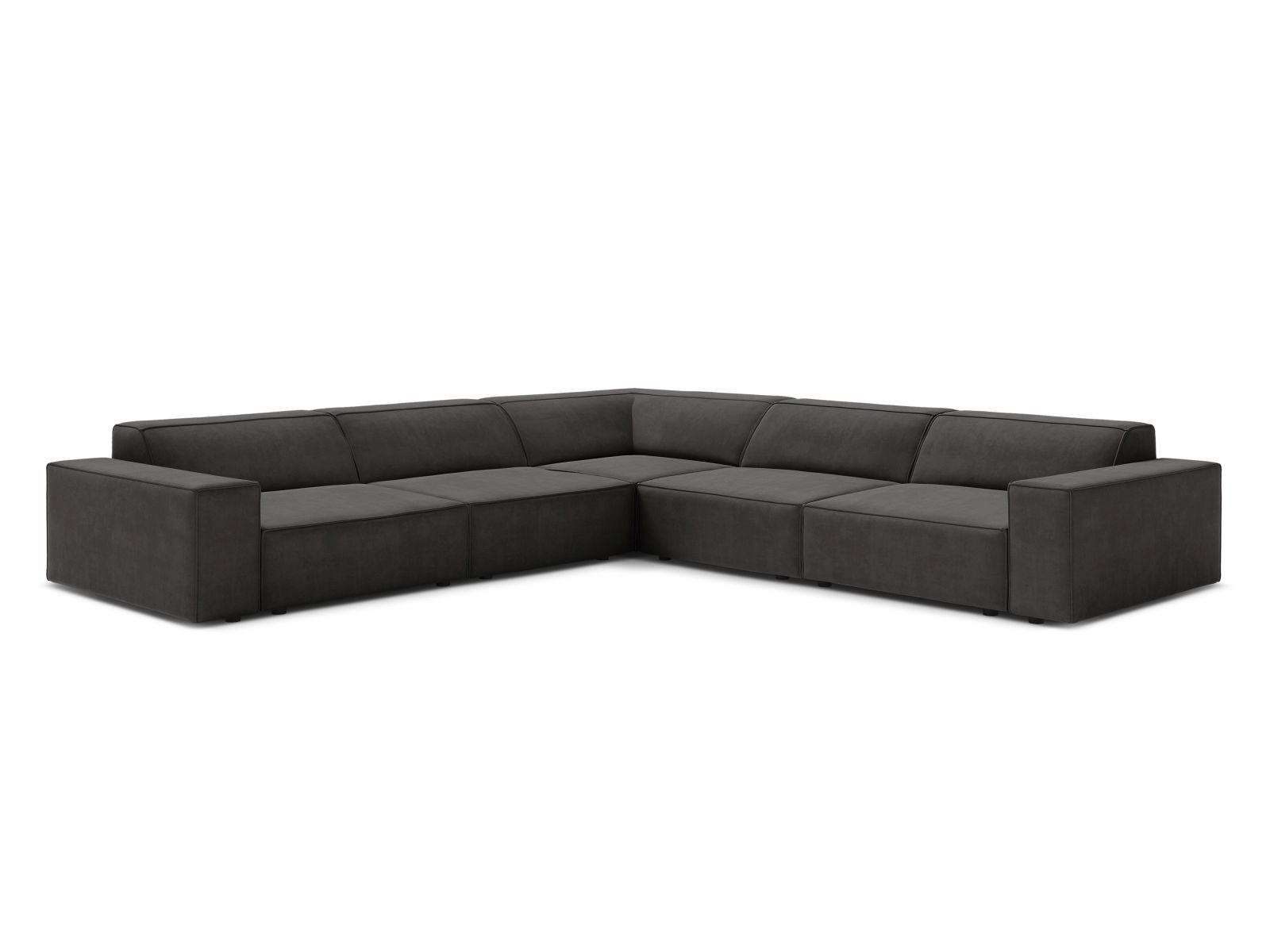 Velvet Symmetrical Corner Sofa, "Jodie", 6 Seats, 283x283x77