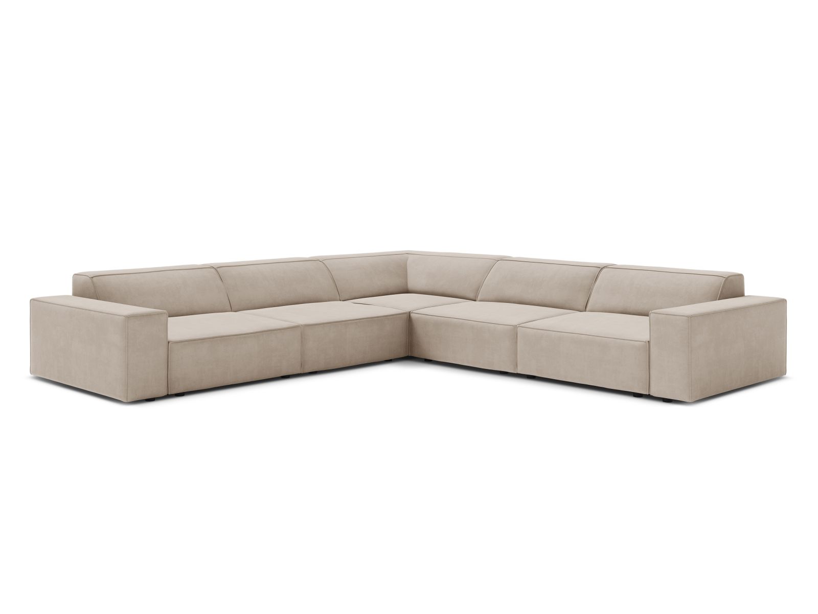 Velvet Symmetrical Corner Sofa, "Jodie", 6 Seats, 283x283x77