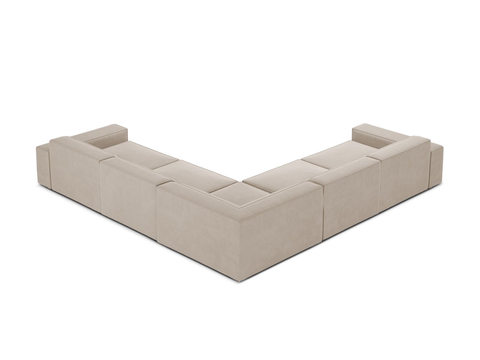Velvet Symmetrical Corner Sofa, "Jodie", 6 Seats, 283x283x77