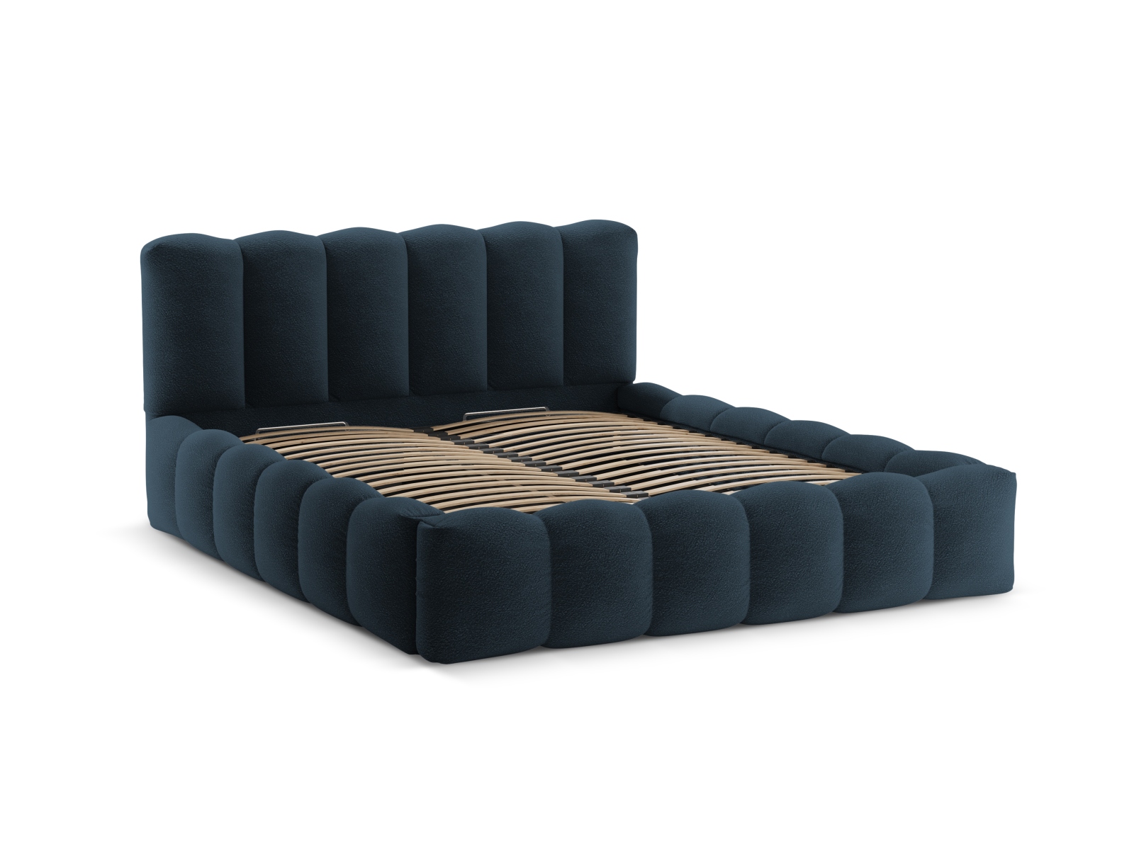 Boucle Storage Bed with Headboard, "Lupine", 226x226x95