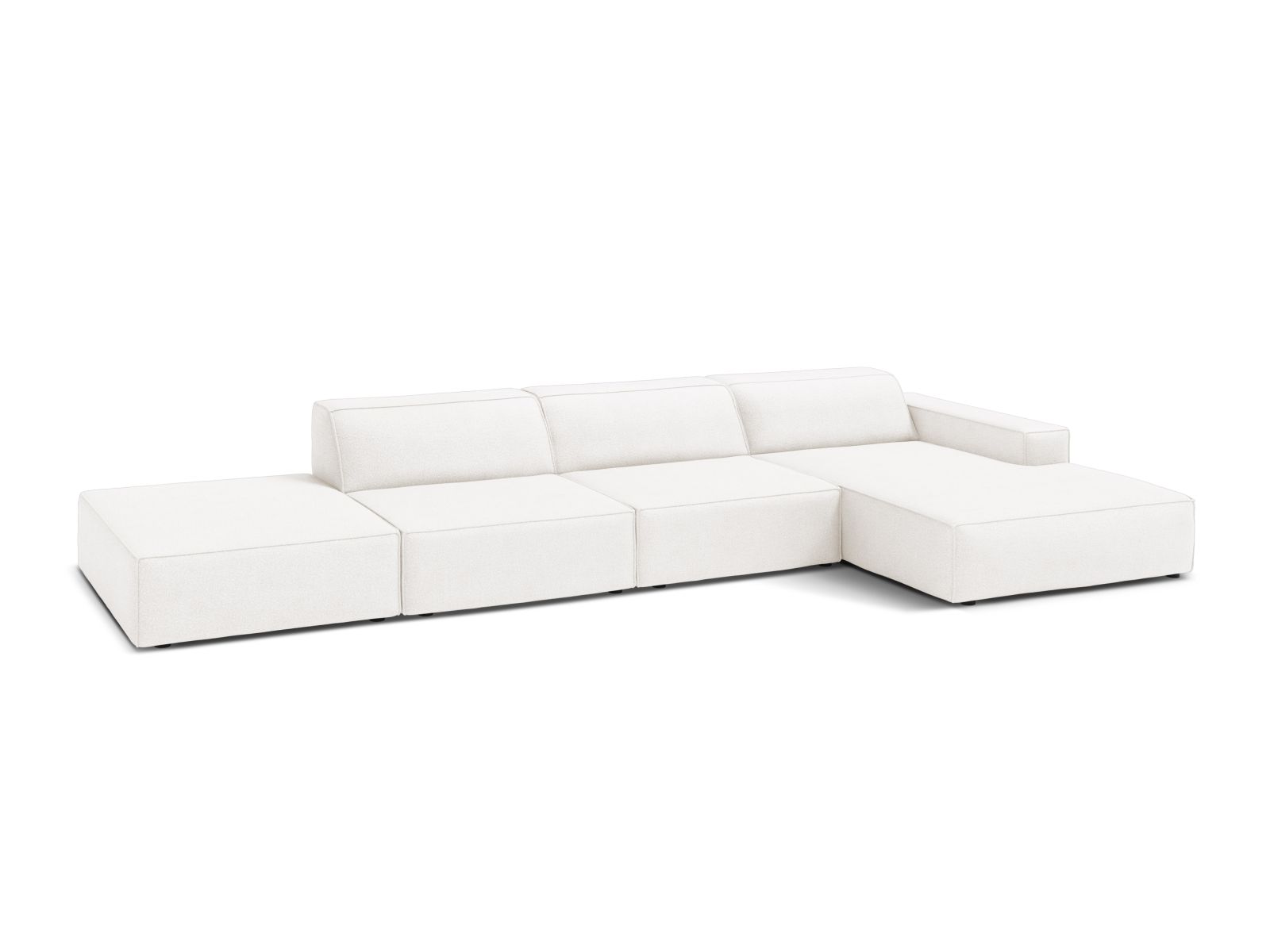 Boucle Modular Right Corner Sofa, "Jodie", 5 Seats, 341x162x77