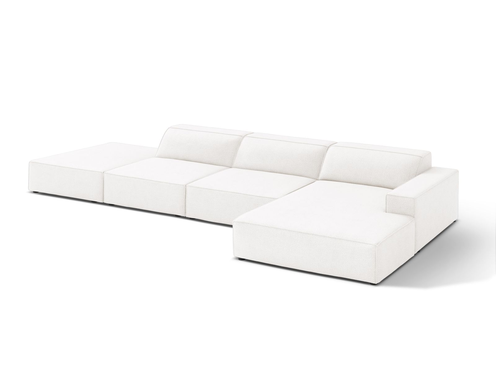 Boucle Modular Right Corner Sofa, "Jodie", 5 Seats, 341x162x77