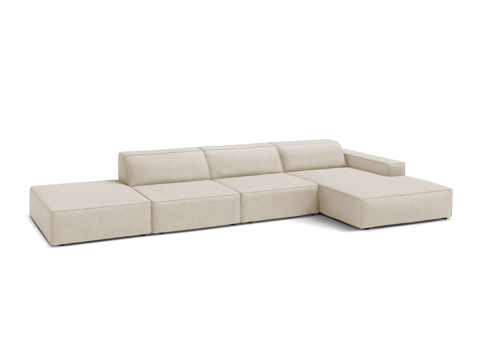 Boucle Modular Right Corner Sofa, "Jodie", 5 Seats, 341x162x77