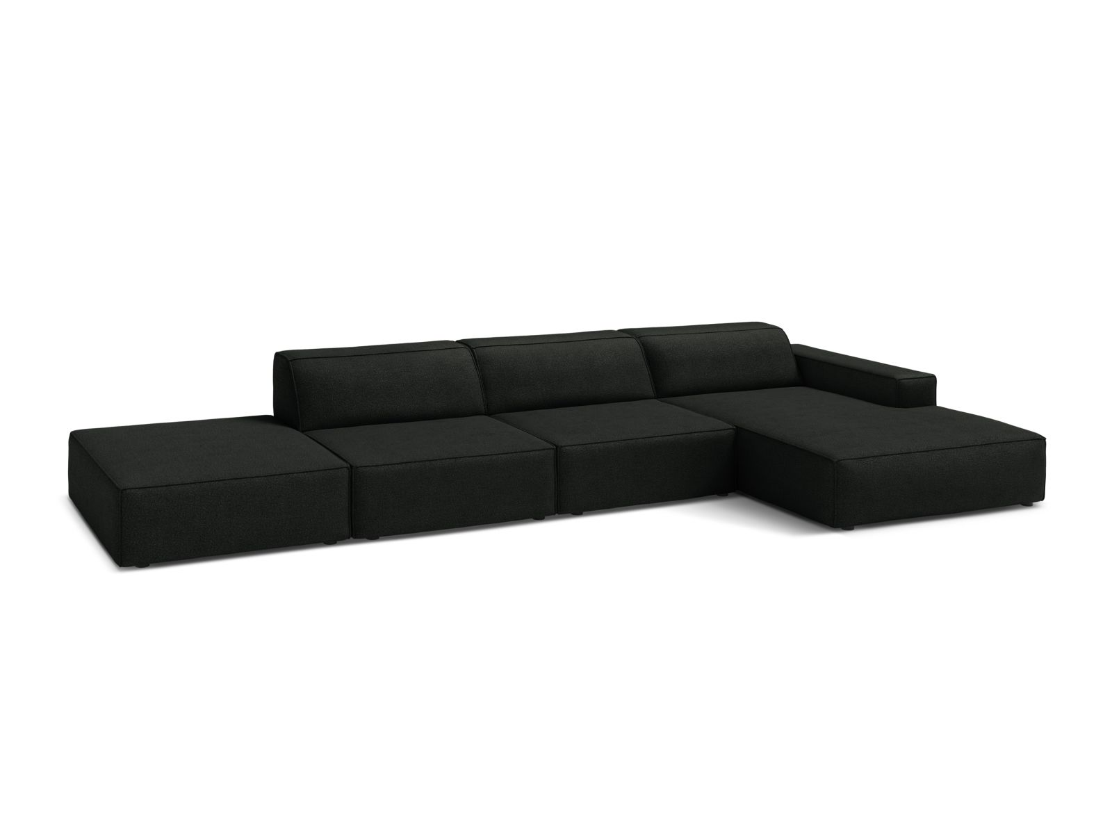 Boucle Modular Right Corner Sofa, "Jodie", 5 Seats, 341x162x77