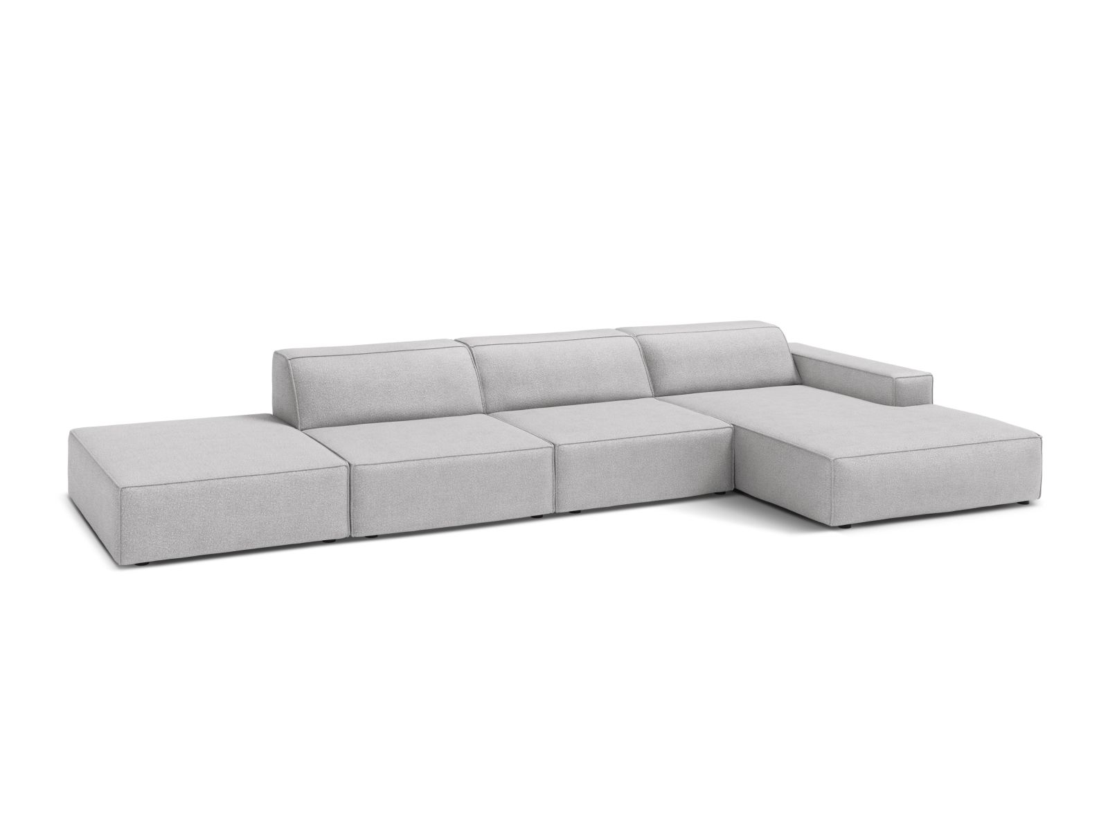 Boucle Modular Right Corner Sofa, "Jodie", 5 Seats, 341x162x77