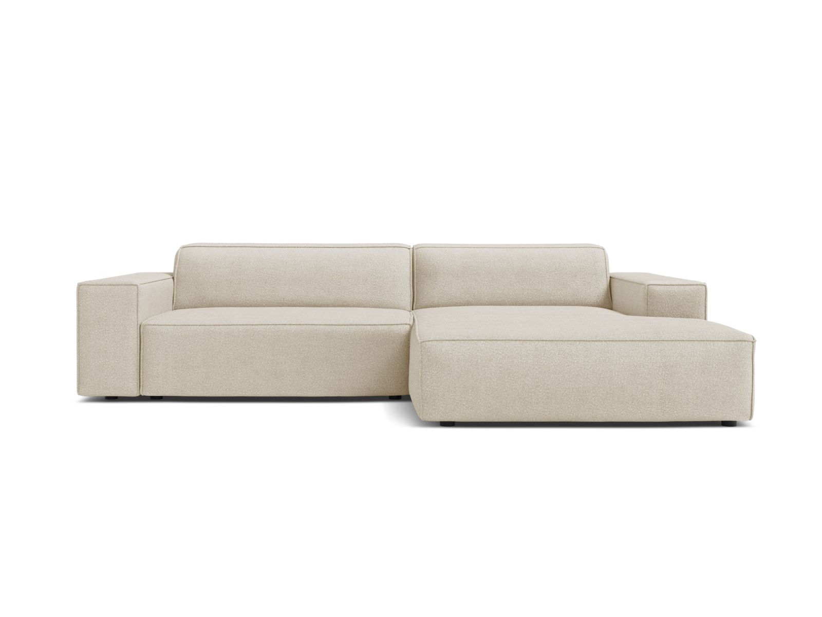 Boucle Modular Right Corner Sofa, "Jodie", 3 Seats, 224x162x77