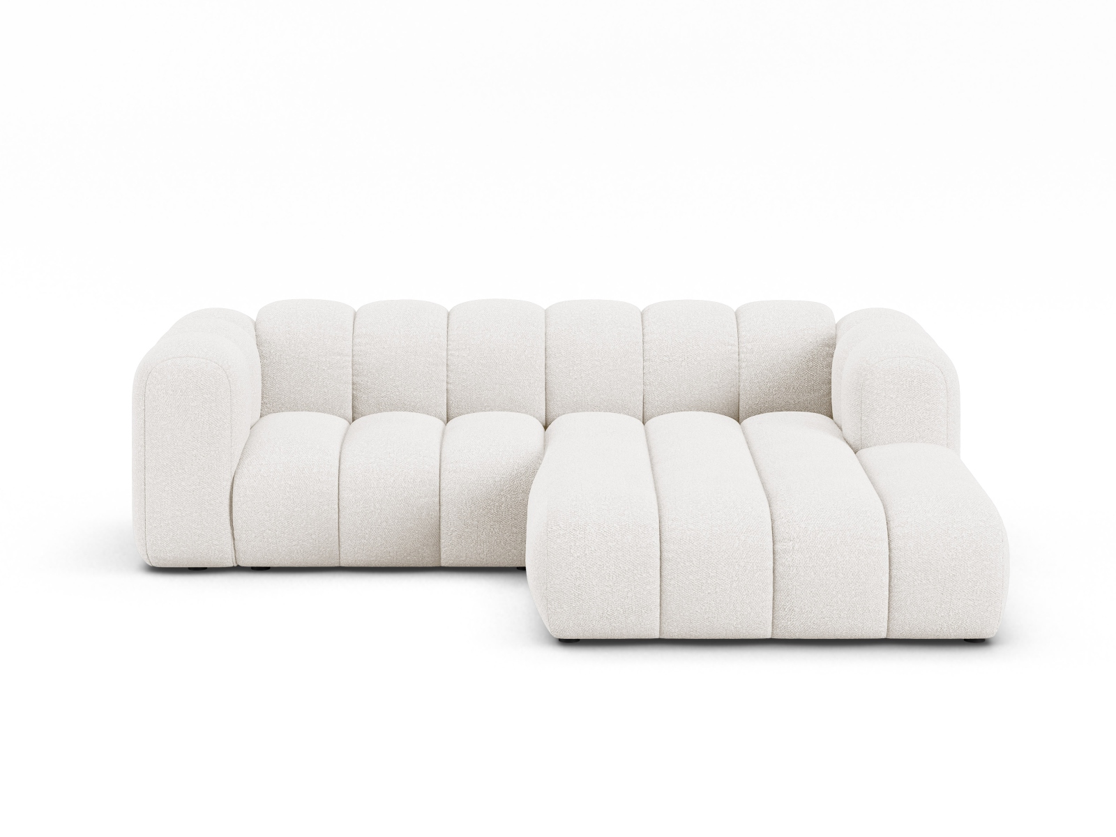 Boucle Modular Right Corner Sofa, "Lupine", 3 Seats, 230x177x70
