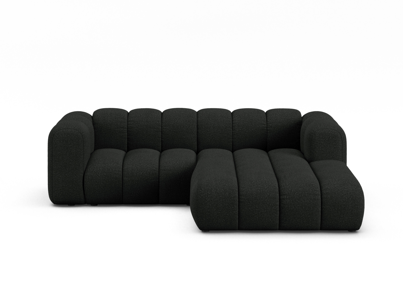 Boucle Modular Right Corner Sofa, "Lupine", 3 Seats, 230x177x70