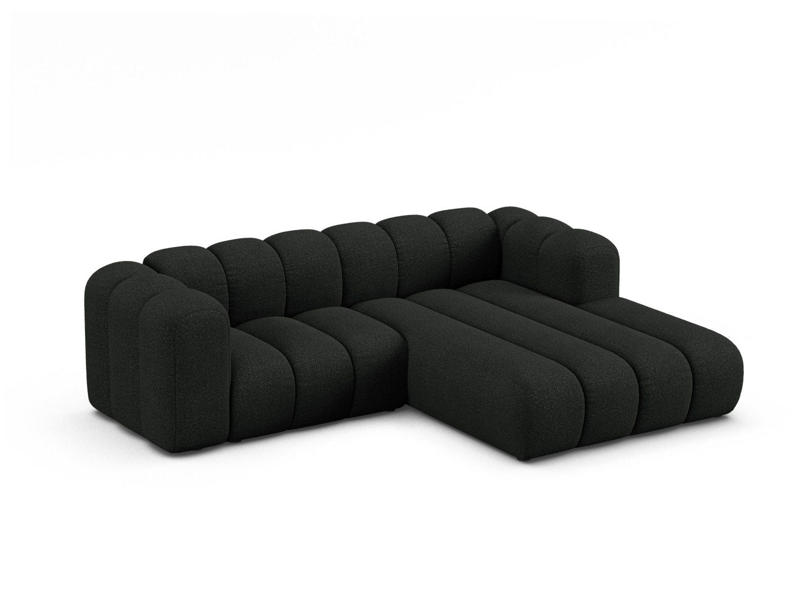 Boucle Modular Right Corner Sofa, "Lupine", 3 Seats, 230x177x70