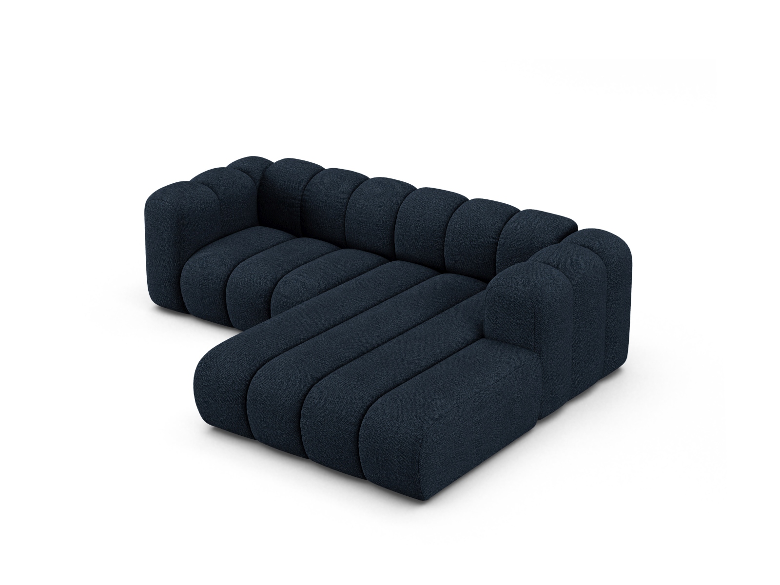 Boucle Modular Right Corner Sofa, "Lupine", 3 Seats, 230x177x70