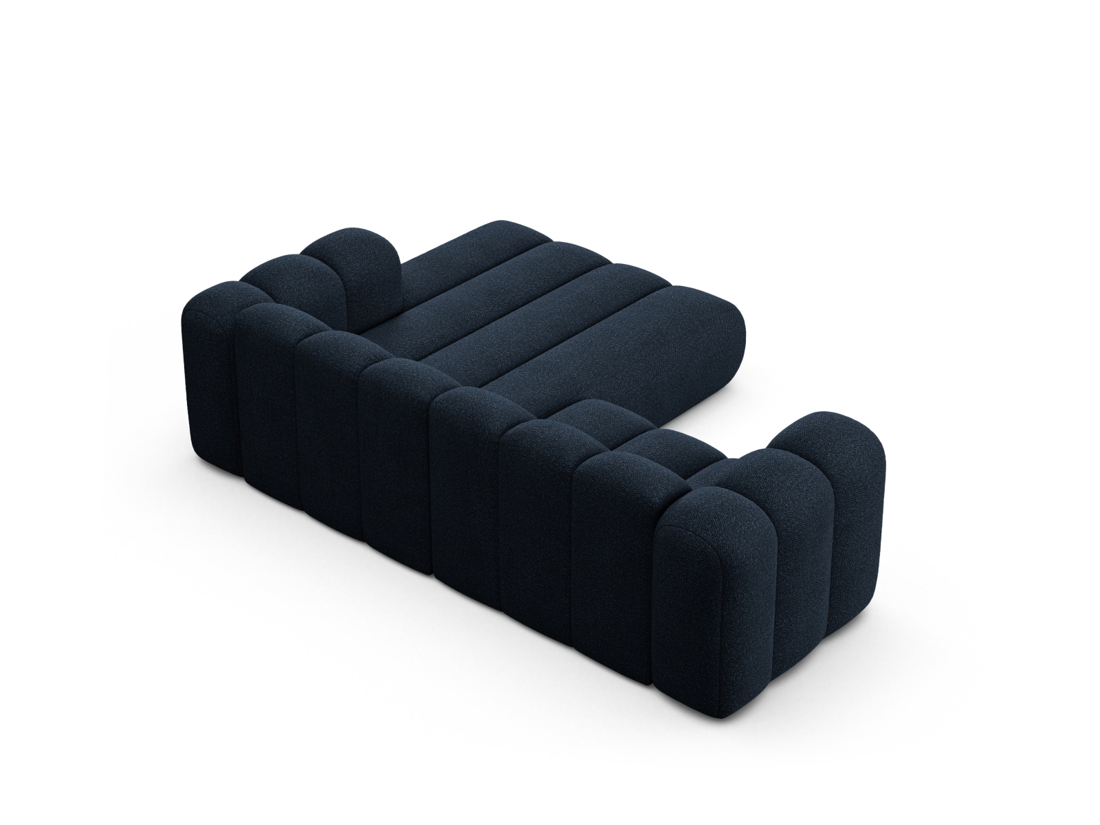 Boucle Modular Right Corner Sofa, "Lupine", 3 Seats, 230x177x70