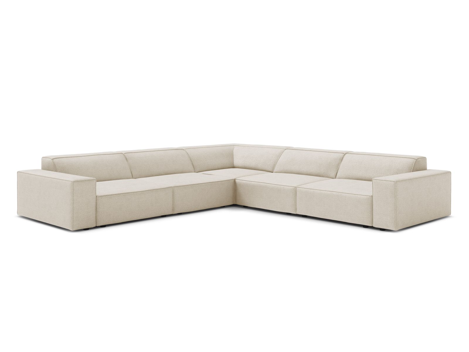 Boucle Symmetrical Corner Sofa, "Jodie", 6 Seats, 283x283x77