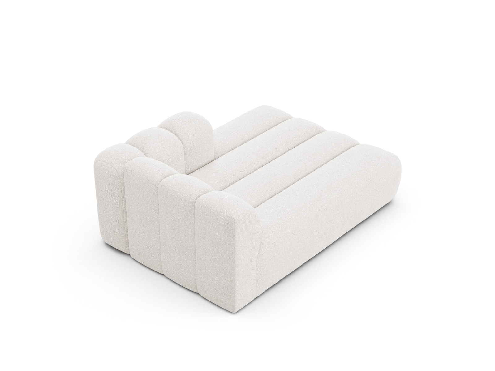 Boucle Chaise Longue Right, "Lupine", 2 Seats, 117x177x70