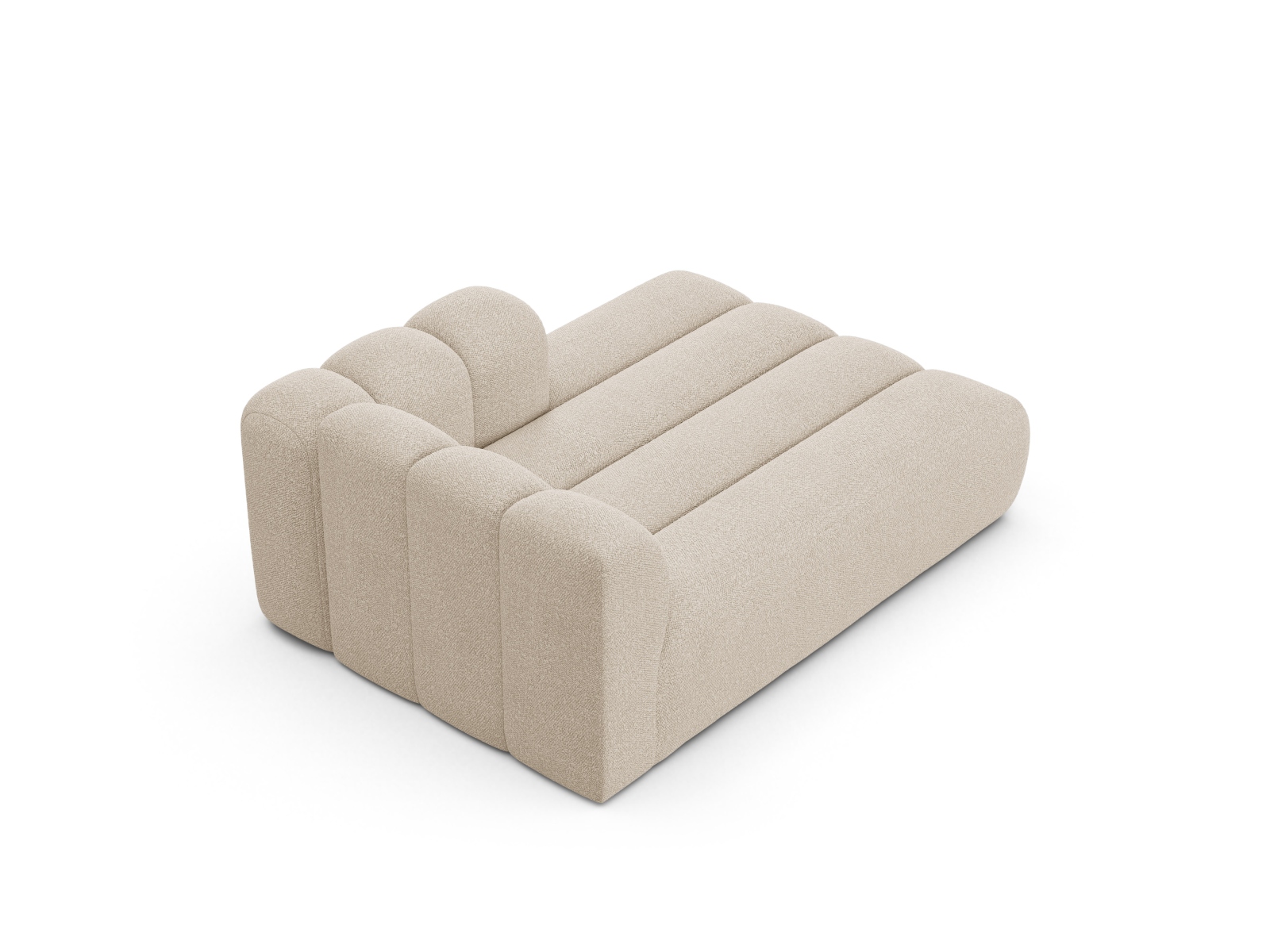 Boucle Chaise Longue Right, "Lupine", 2 Seats, 117x177x70