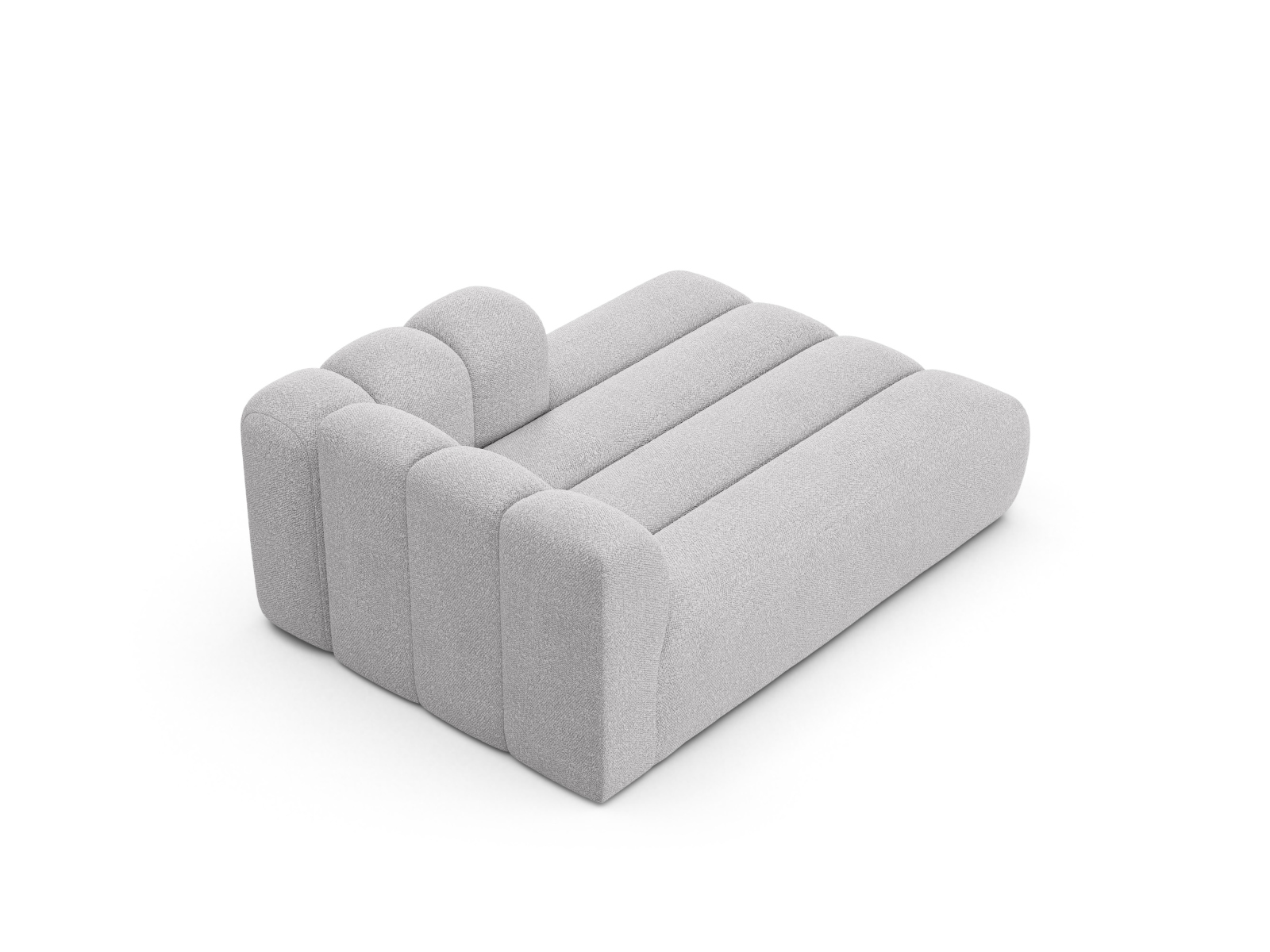 Boucle Chaise Longue Right, "Lupine", 2 Seats, 117x177x70