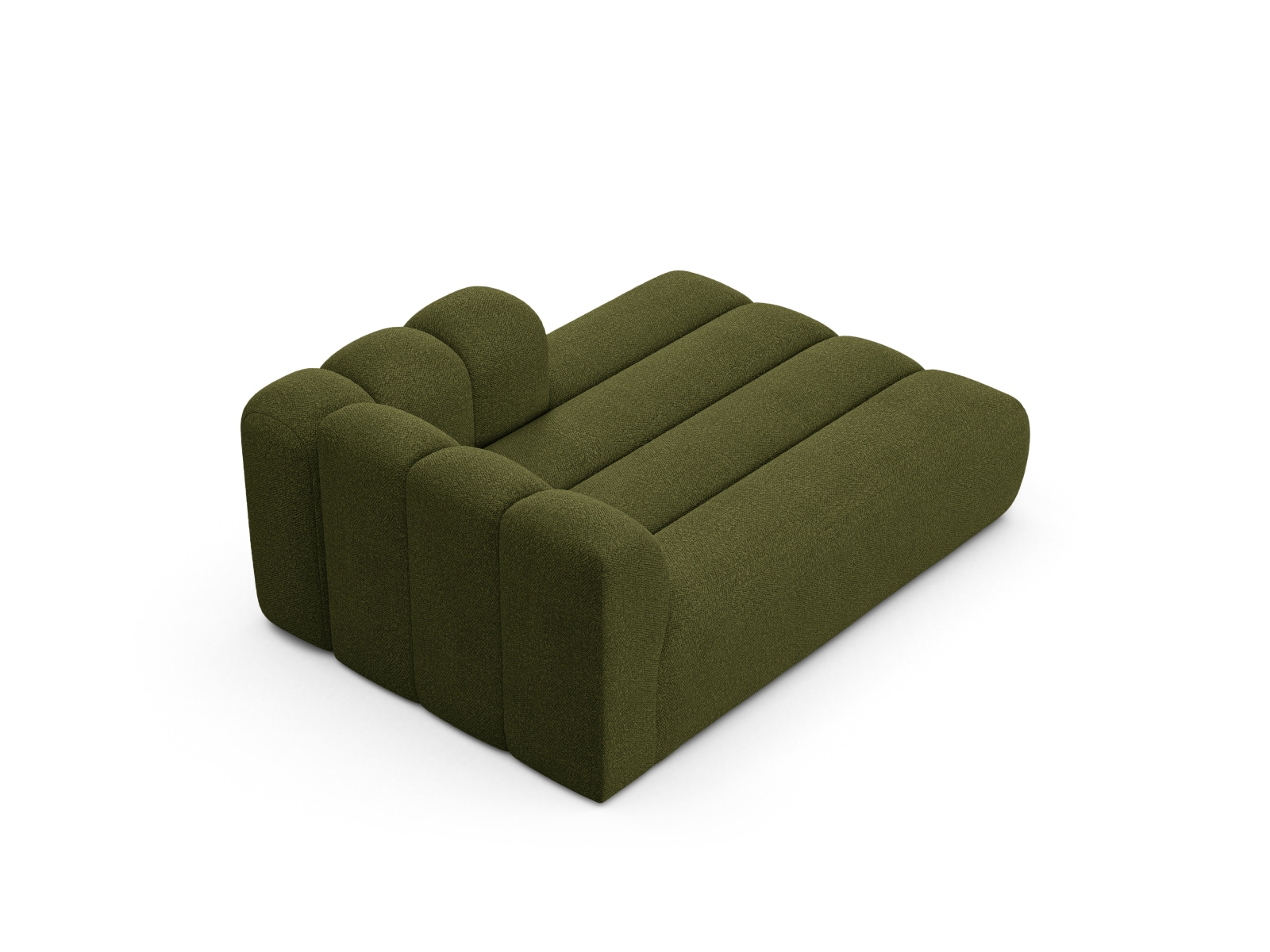 Boucle Chaise Longue Right, "Lupine", 2 Seats, 117x177x70