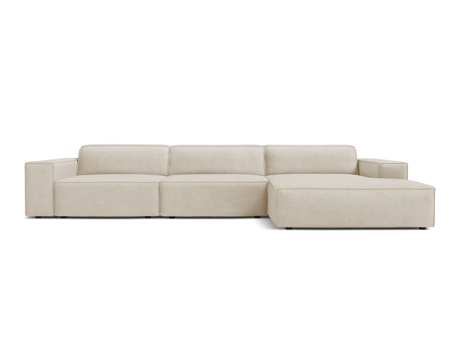 Boucle Modular Right Corner Sofa, "Jodie", 4 Seats, 284x162x77