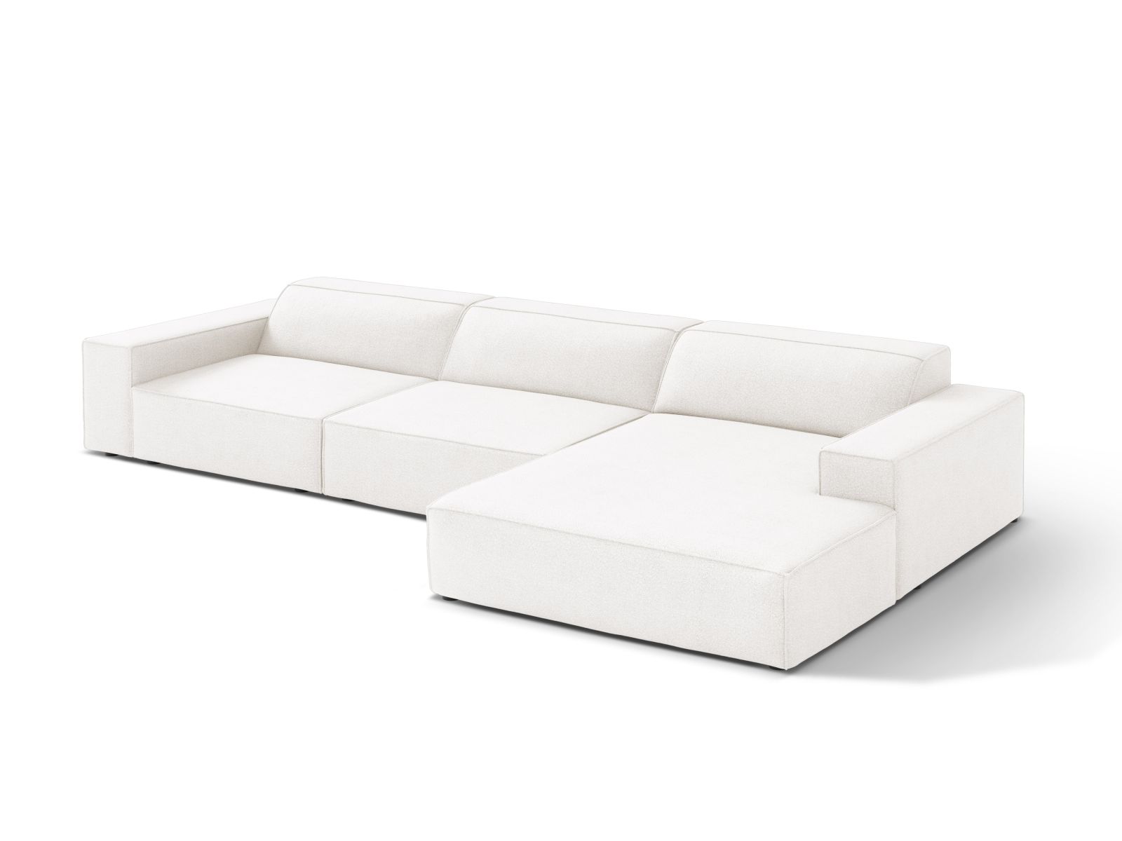 Boucle Modular Right Corner Sofa, "Jodie", 4 Seats, 284x162x77
