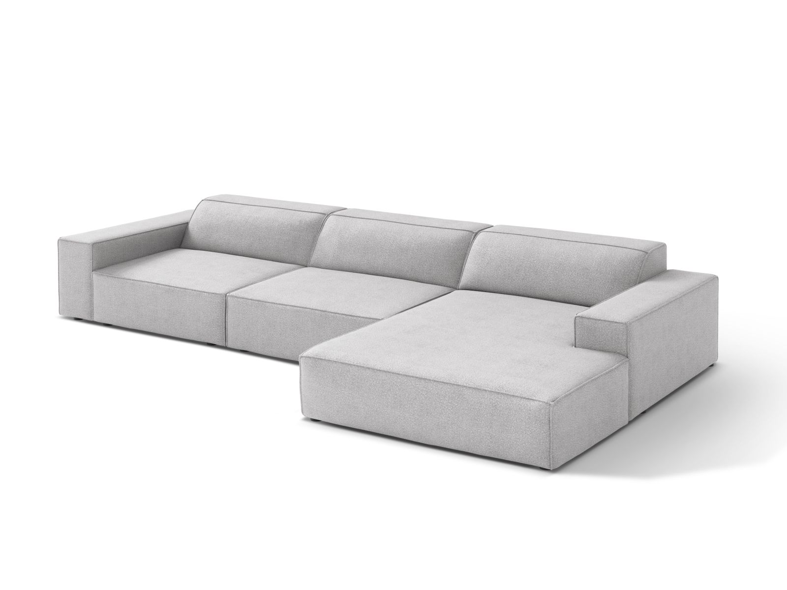 Boucle Modular Right Corner Sofa, "Jodie", 4 Seats, 284x162x77
