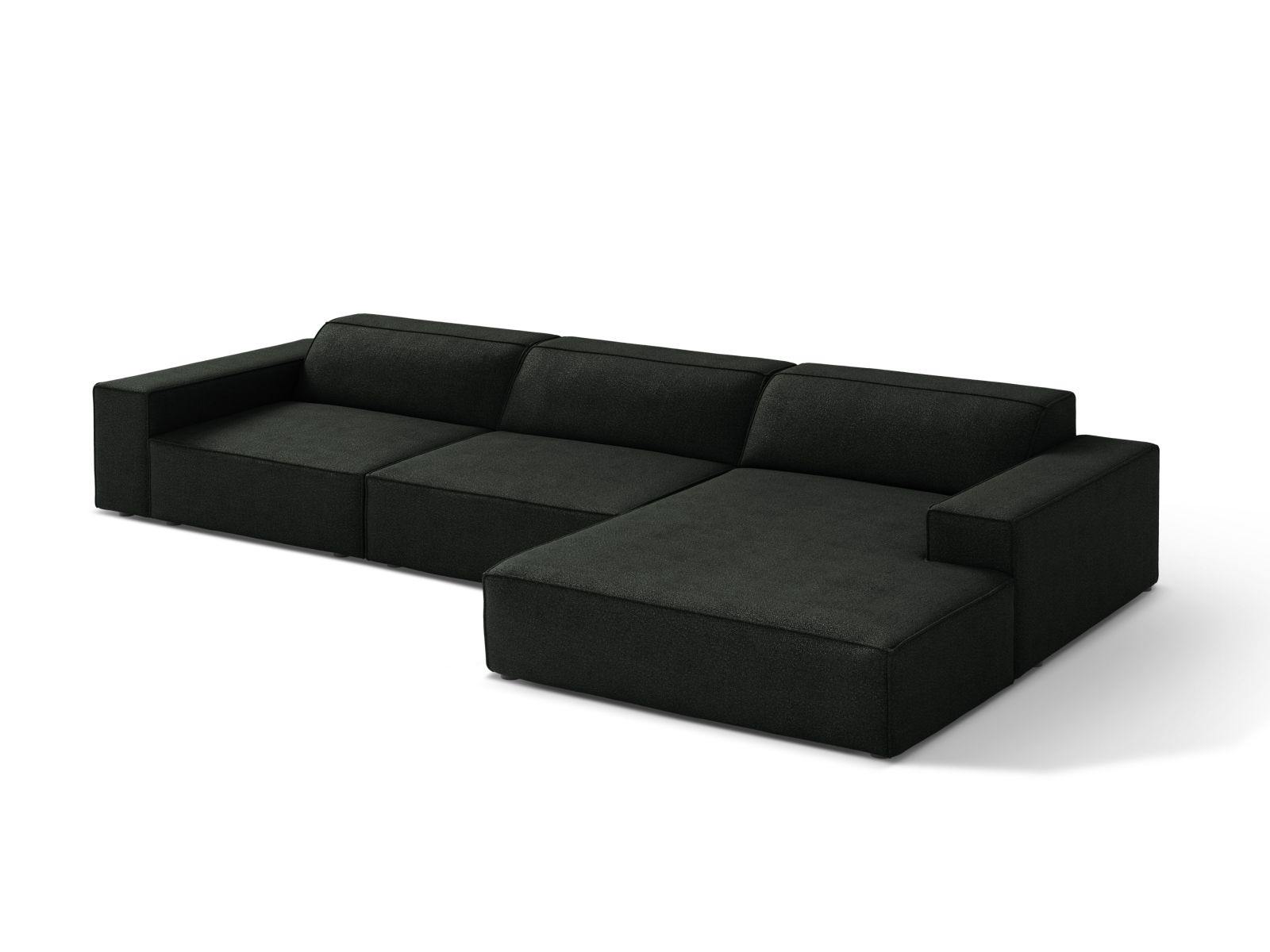 Boucle Modular Right Corner Sofa, "Jodie", 4 Seats, 284x162x77