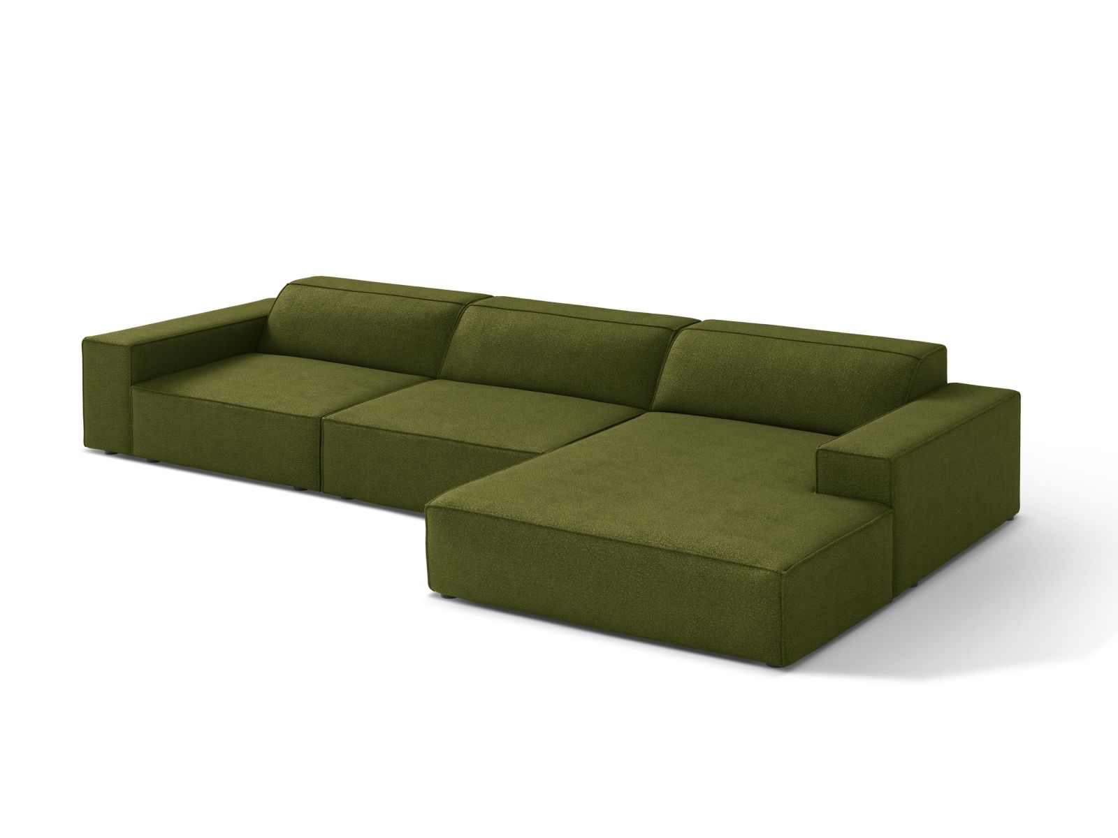 Boucle Modular Right Corner Sofa, "Jodie", 4 Seats, 284x162x77