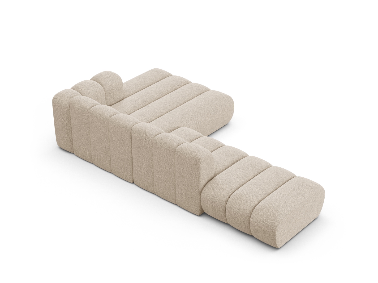 Modular Right Open Corner Sofa, "Lupine", 5 Seats, 299x177x70