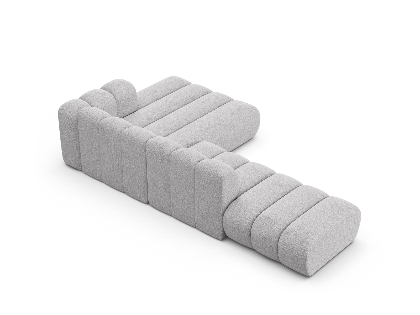 Modular Right Open Corner Sofa, "Lupine", 5 Seats, 299x177x70
