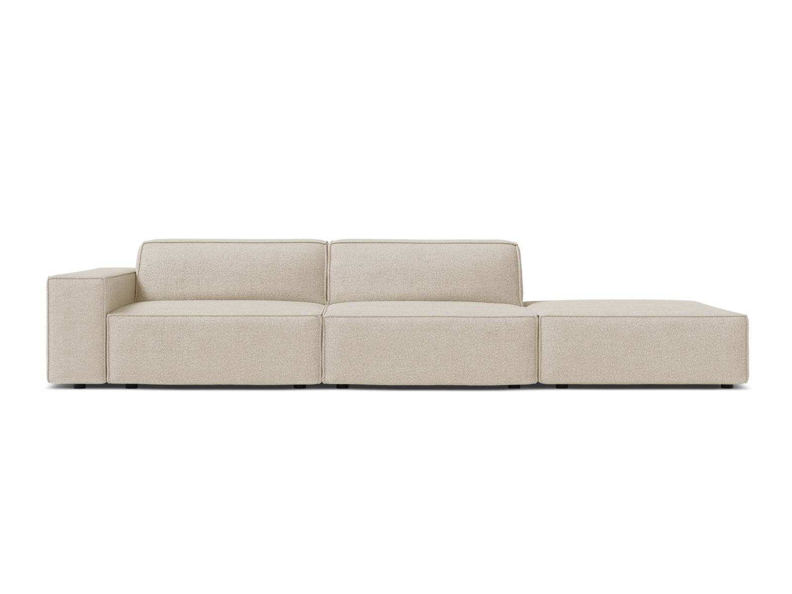 Boucle Modular Right Open Sofa, "Jodie", 3 Seats, 262x99x77